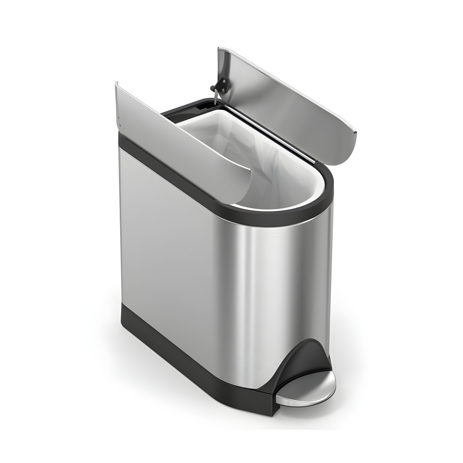 simplehuman ® Brushed Metal Butterfly Trash Can