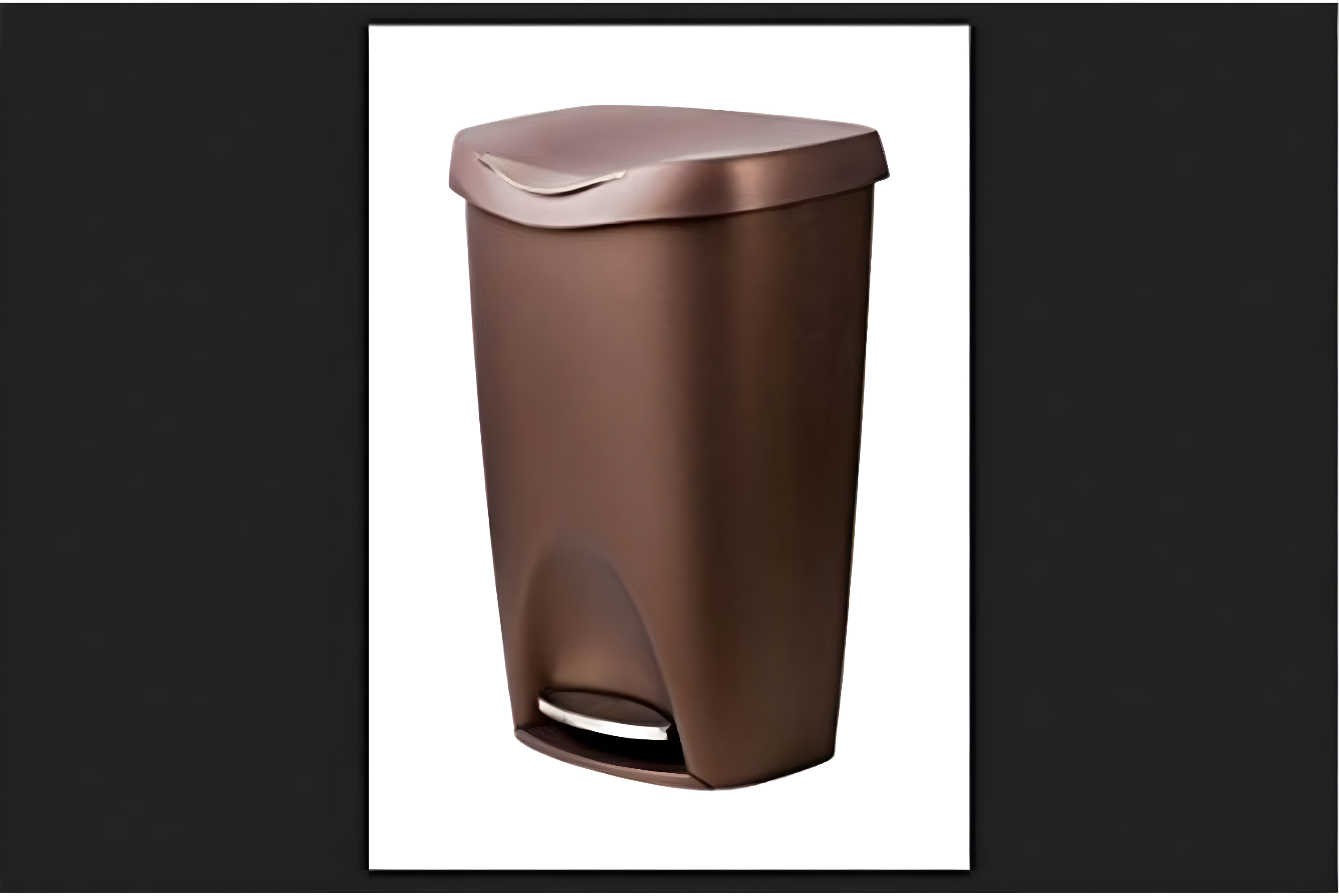 Umbra 13gal Brim Step Trash Can Bronze: Polypropylene, Indoor, Kitchen, 50 Quart, Brown, 25.5" Depth, 16.4" Width