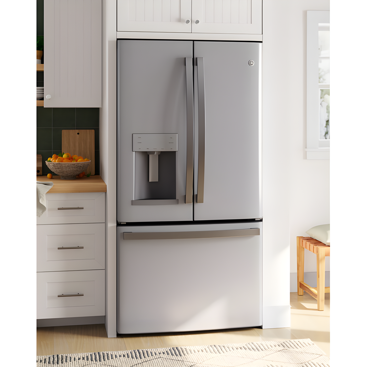 GE 36" French Door 27.7 cu. ft. Smart Energy Star Refrigerator with Fingerprint Resistant Finish