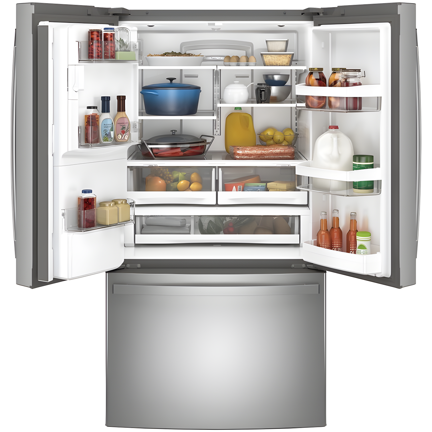 GE 36" French Door 27.7 cu. ft. Smart Energy Star Refrigerator with Fingerprint Resistant Finish