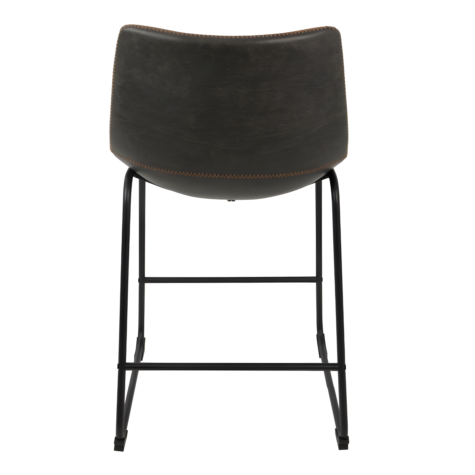 LumiSource Set of 2 26" Duke Industrial Counter Height Barstool Black/Gray: Upholstered, Metal Frame, No Assembly Required