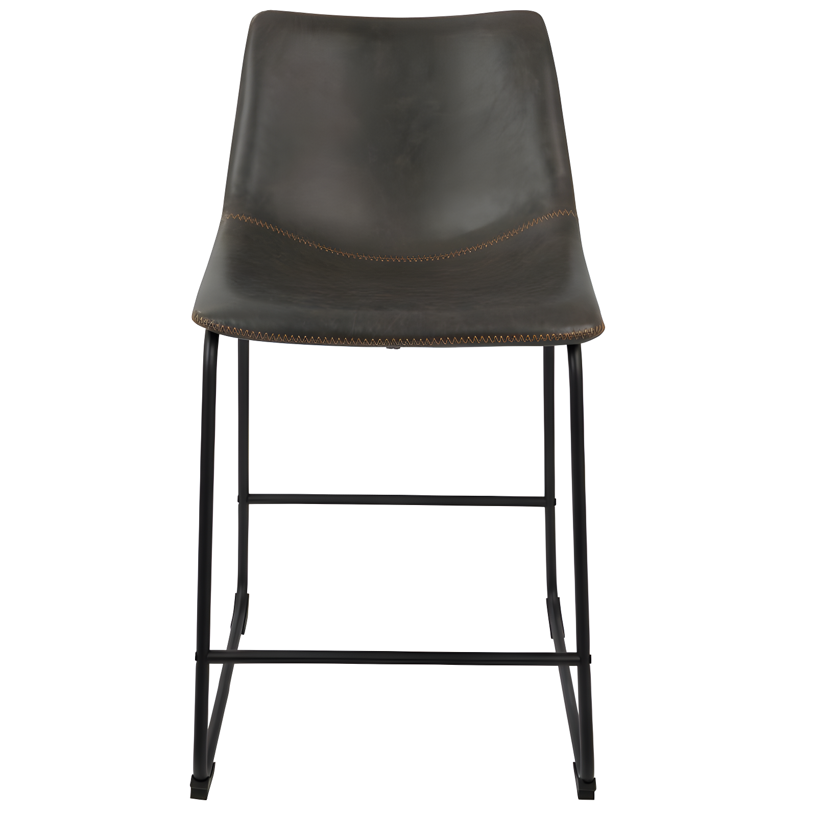 LumiSource Set of 2 26" Duke Industrial Counter Height Barstool Black/Gray: Upholstered, Metal Frame, No Assembly Required