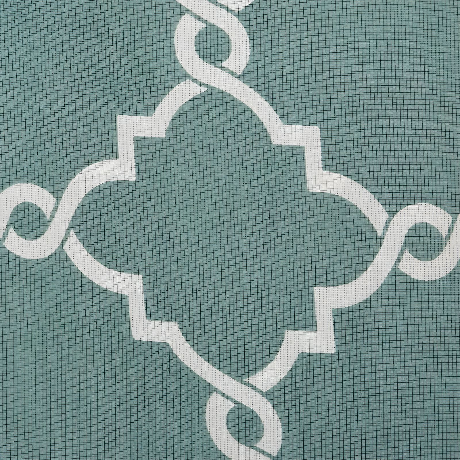 Fretwork Print Grommet Top Window Curtain Panel