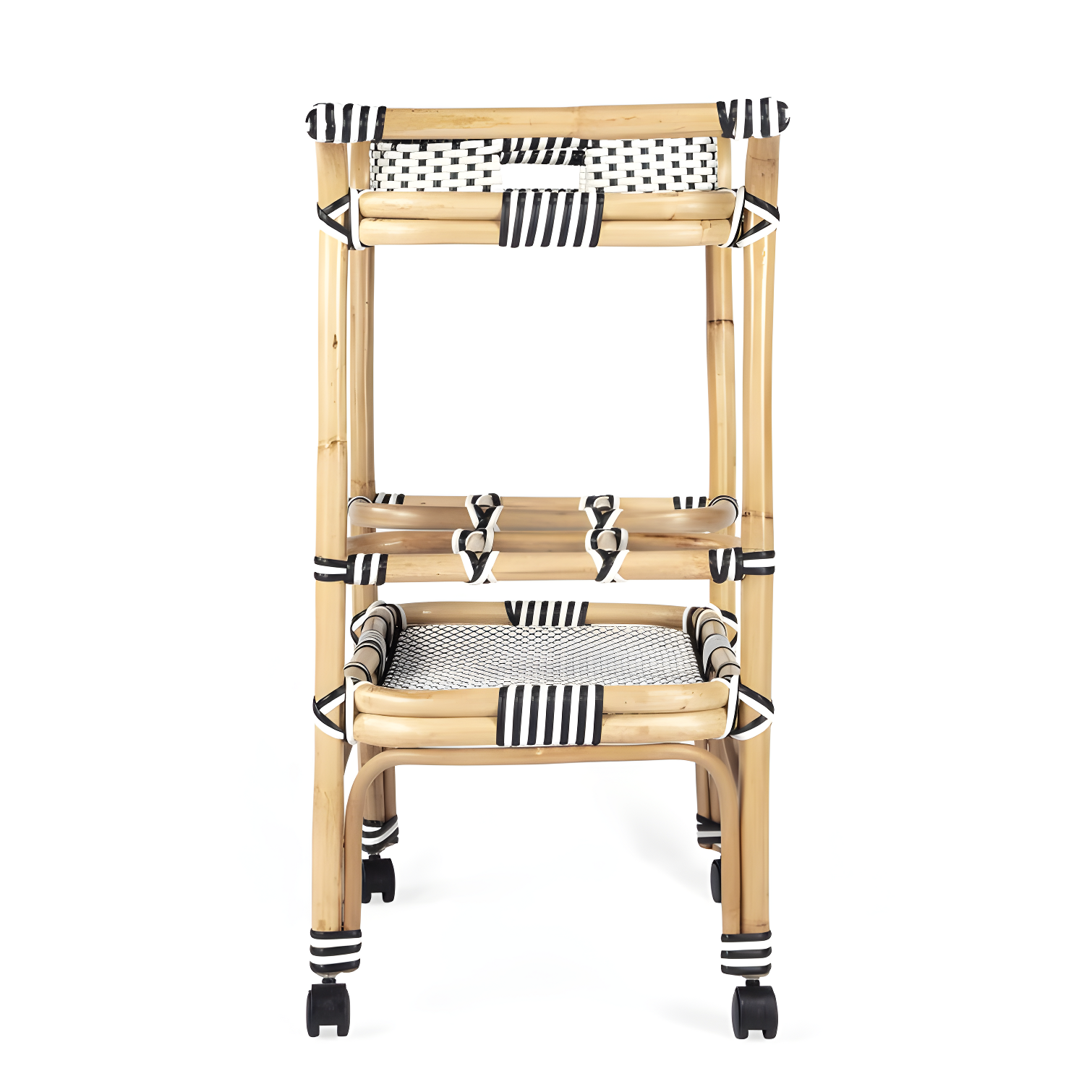 Butler Specialty Company Selena White Rattan Bar Cart