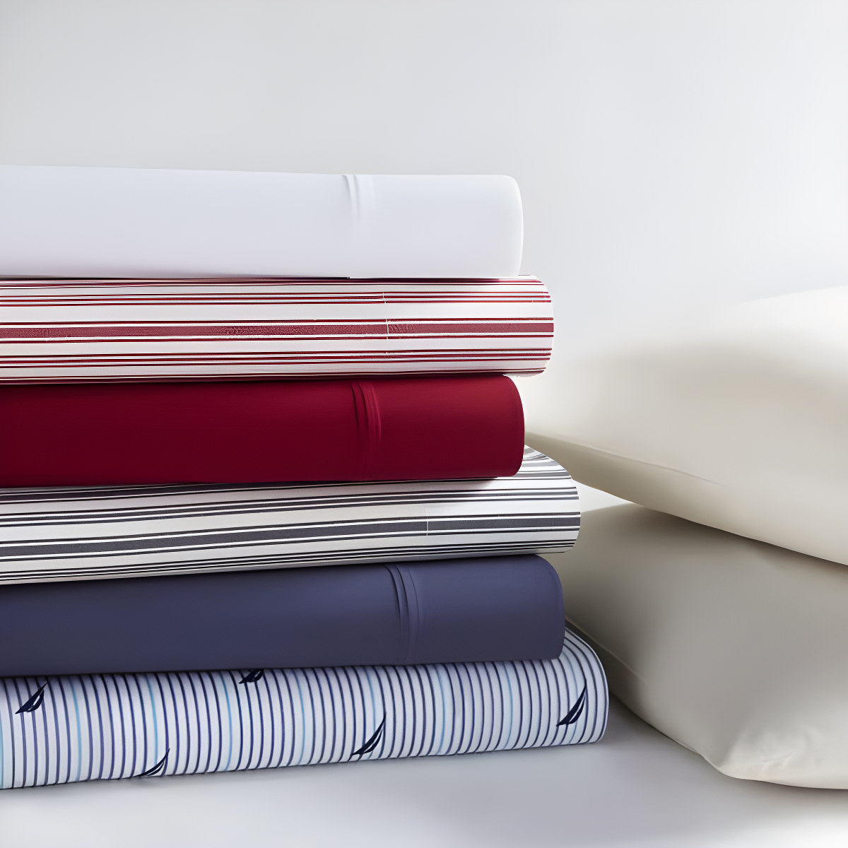 Nautica Solid Cotton Percale Sheet Sets