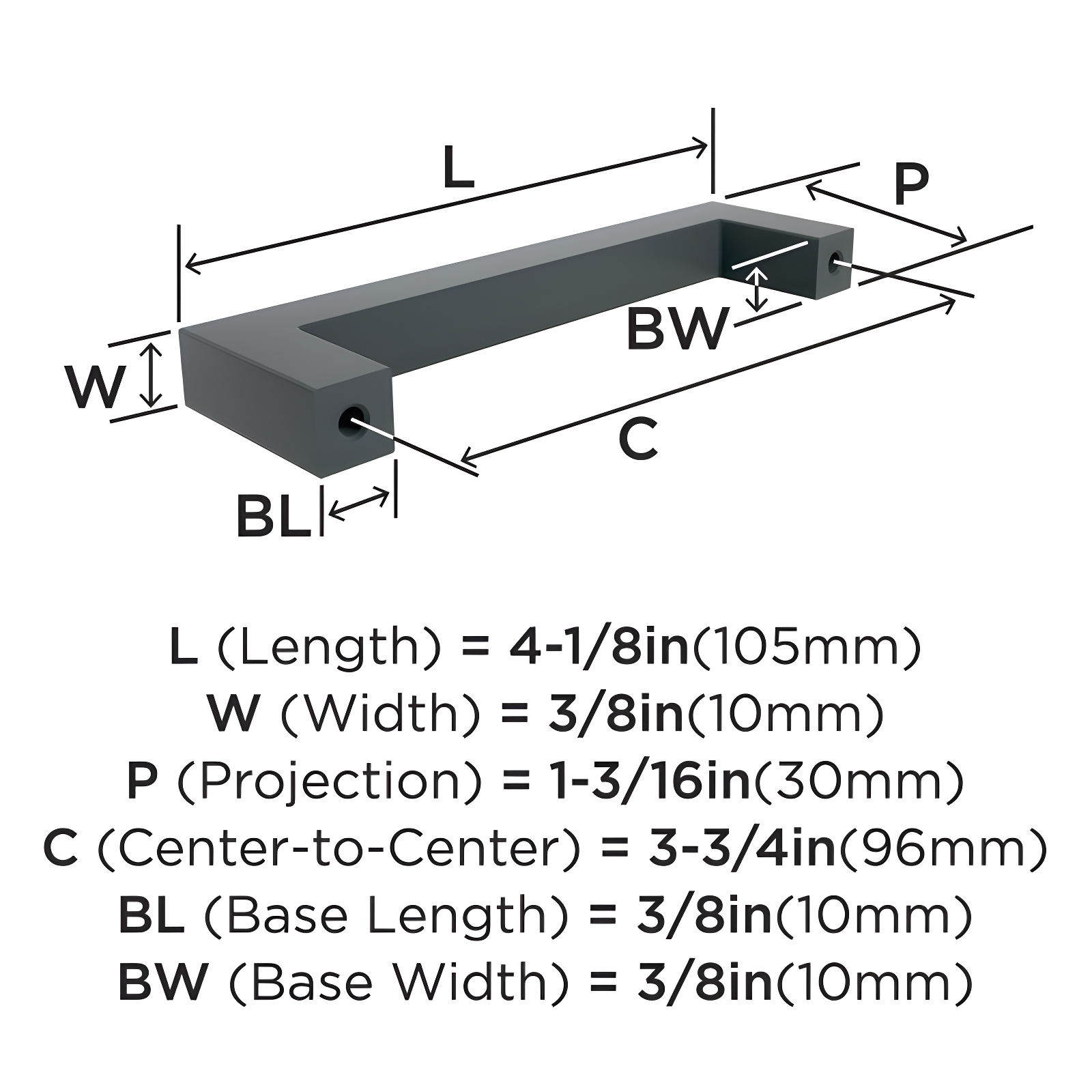 Brummitt 3 3/4" Center to Center Bar Pull