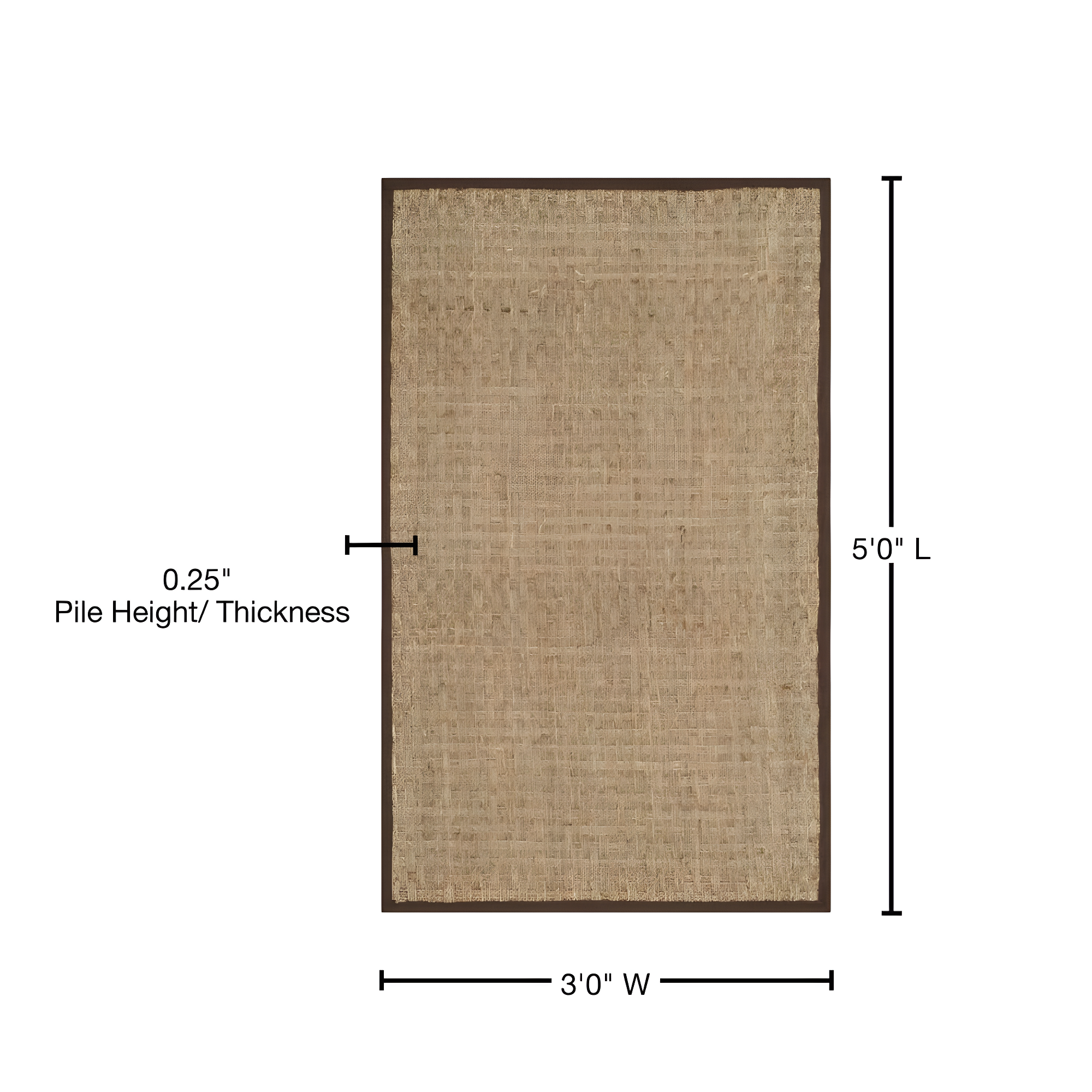 Natural Fiber NF114 Power Loomed Indoor Accent Rug - Natural/Dark Brown - 3'x5' - Safavieh