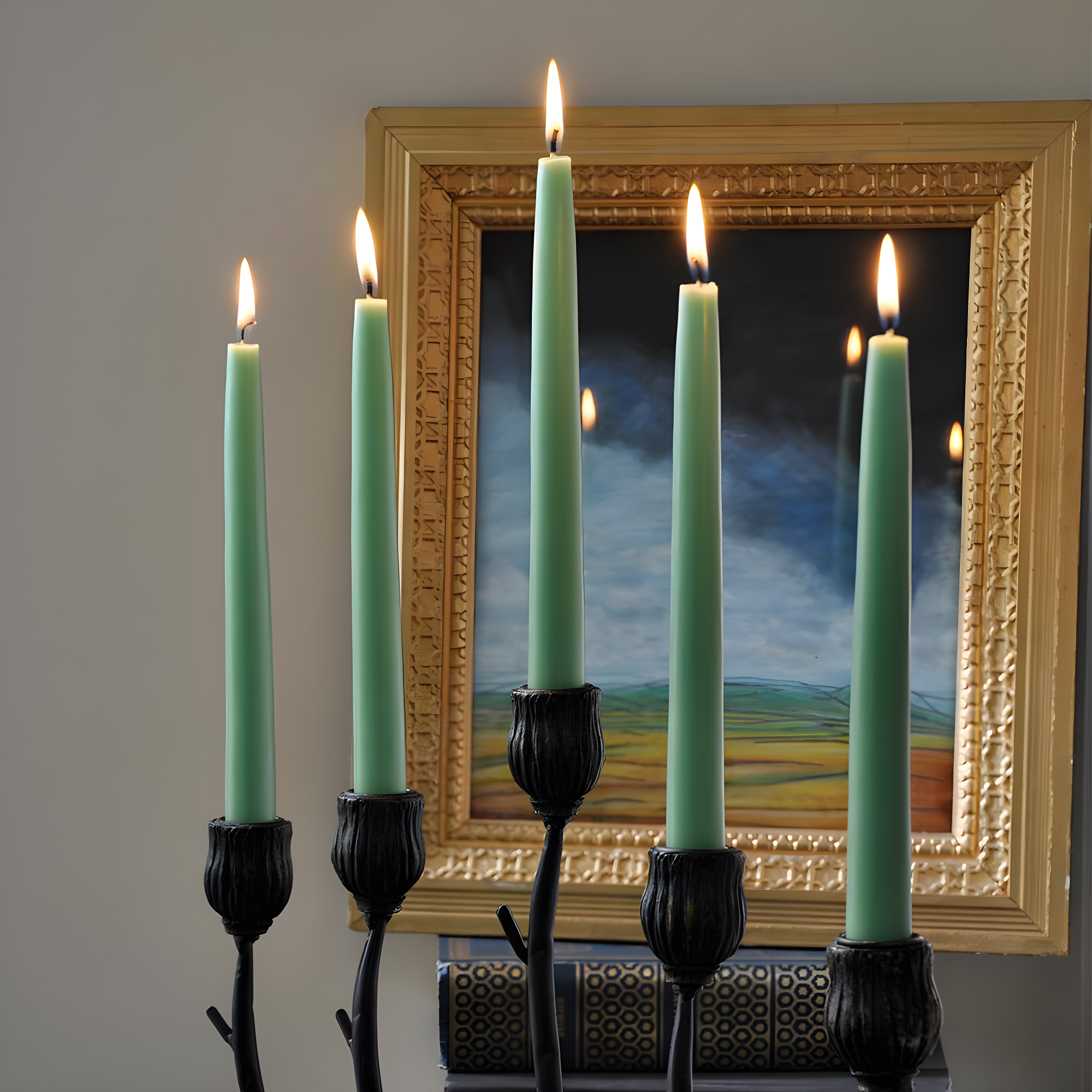 12 Piece Unscented Taper Candle Set