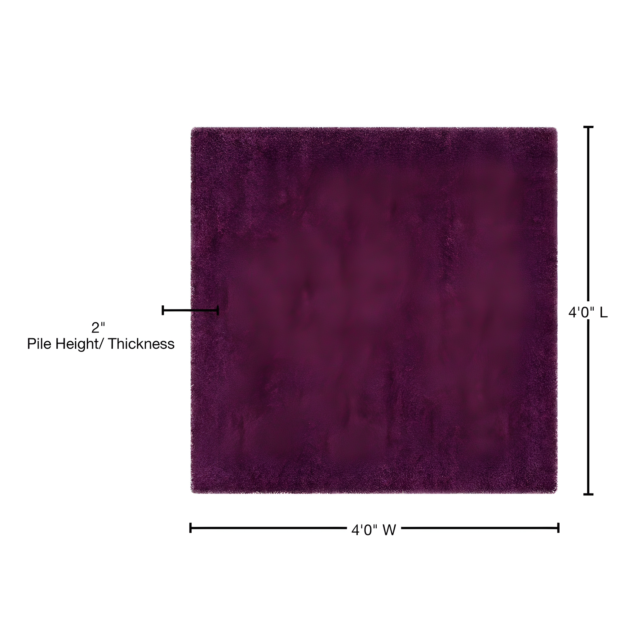 Shag SG151 Power Loomed Area Rug - Purple - 4'x4' - Safavieh.