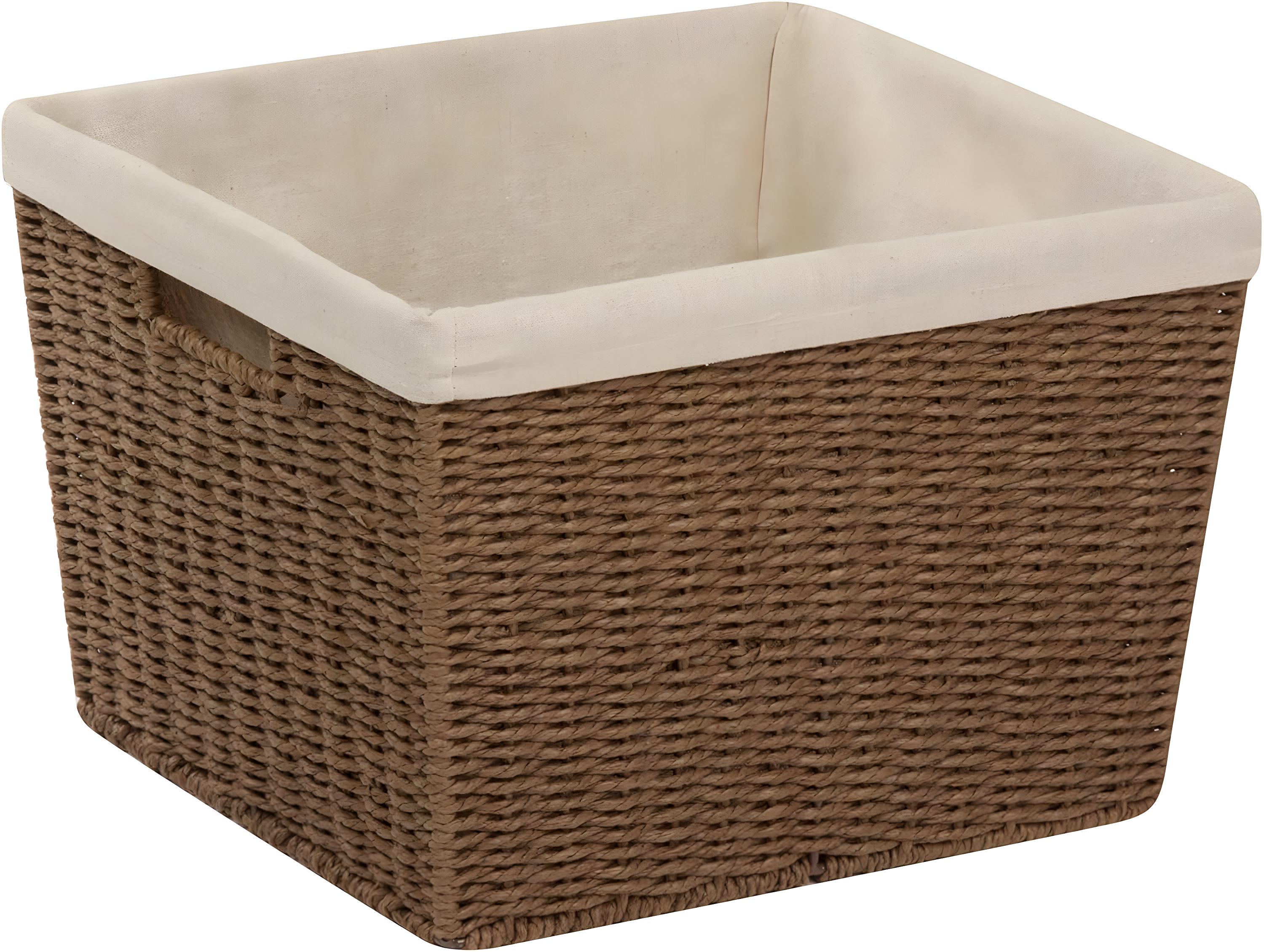Honey-Can-Do Paper Rope and Steel Large Storage Basket with Liner, Brown/Natural