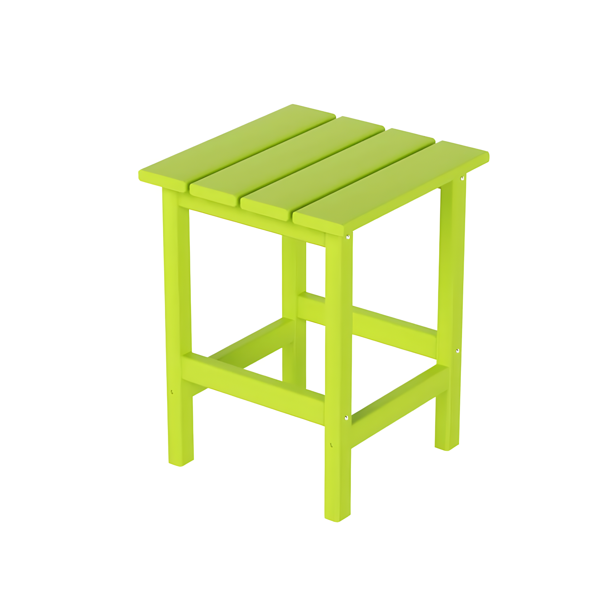 Polytrends  Laguna Hdpe All Weather Outdoor Patio Square Side Table Lime