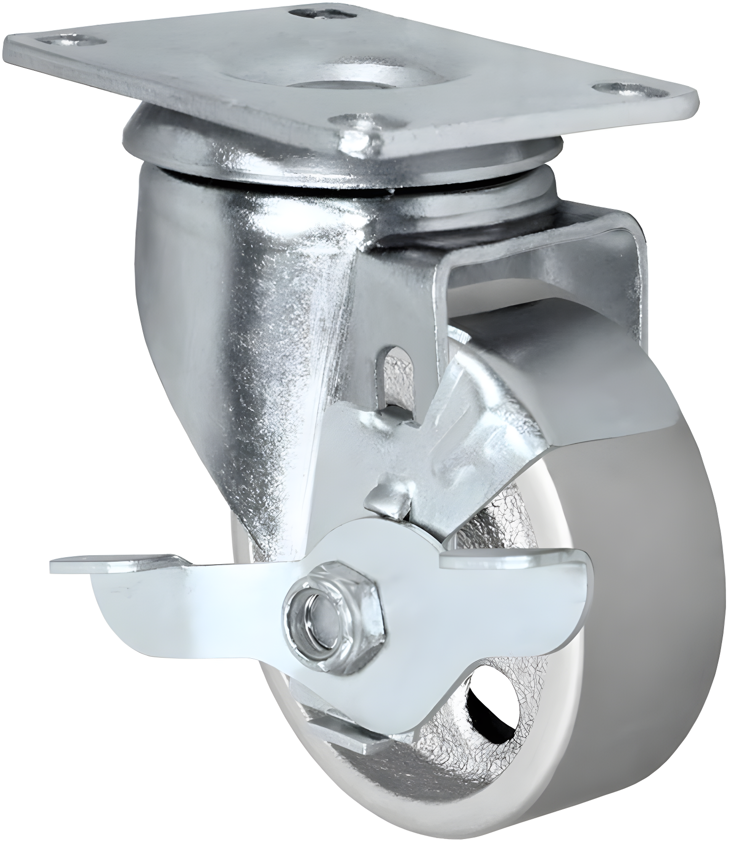Set of 4 All Steel Swivel Plate Caster Wheels with Brakes Locking (3" Combo)
