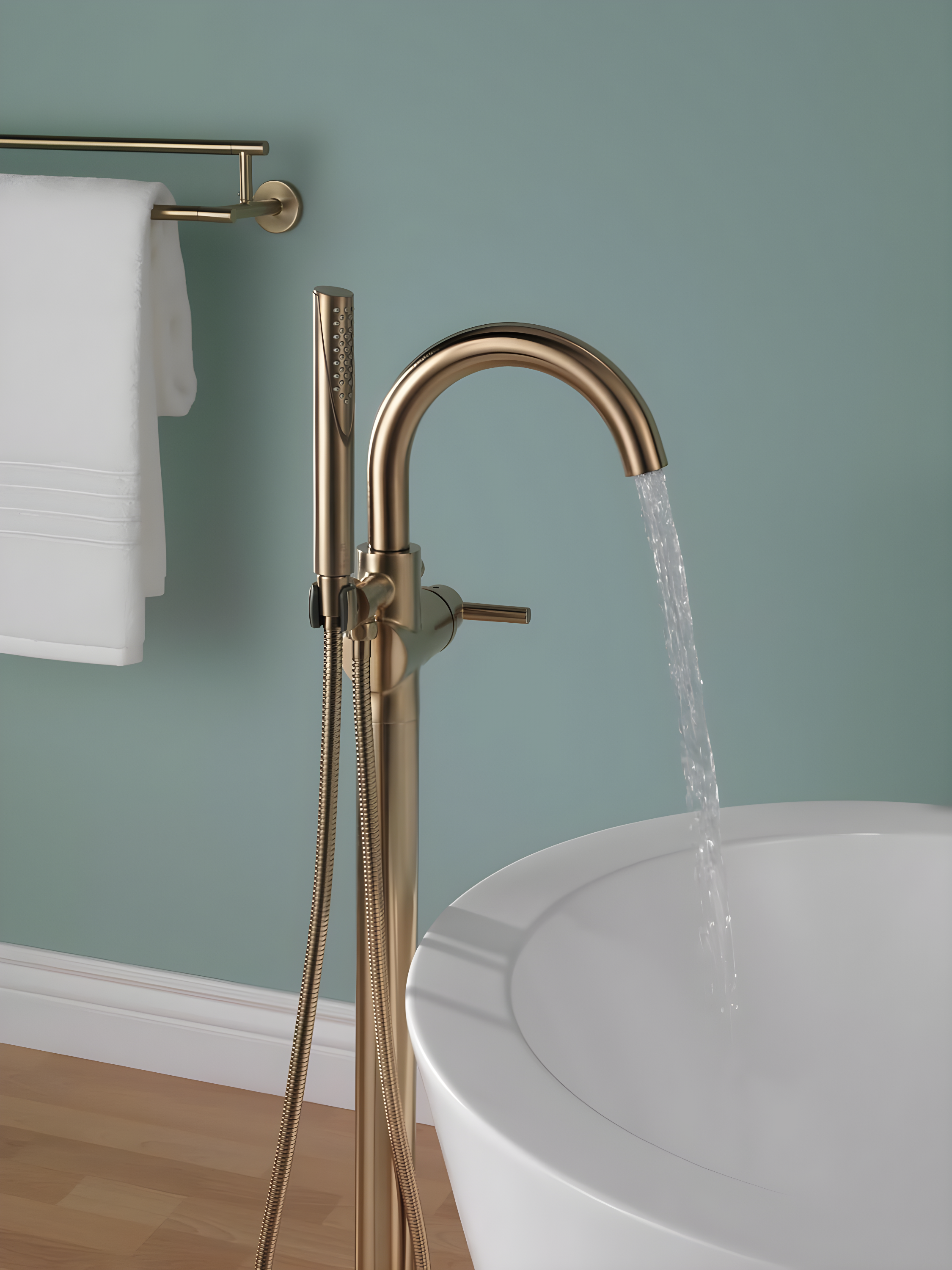 Trinsic Single Handle Floor Mounted Freestanding Tub Filler