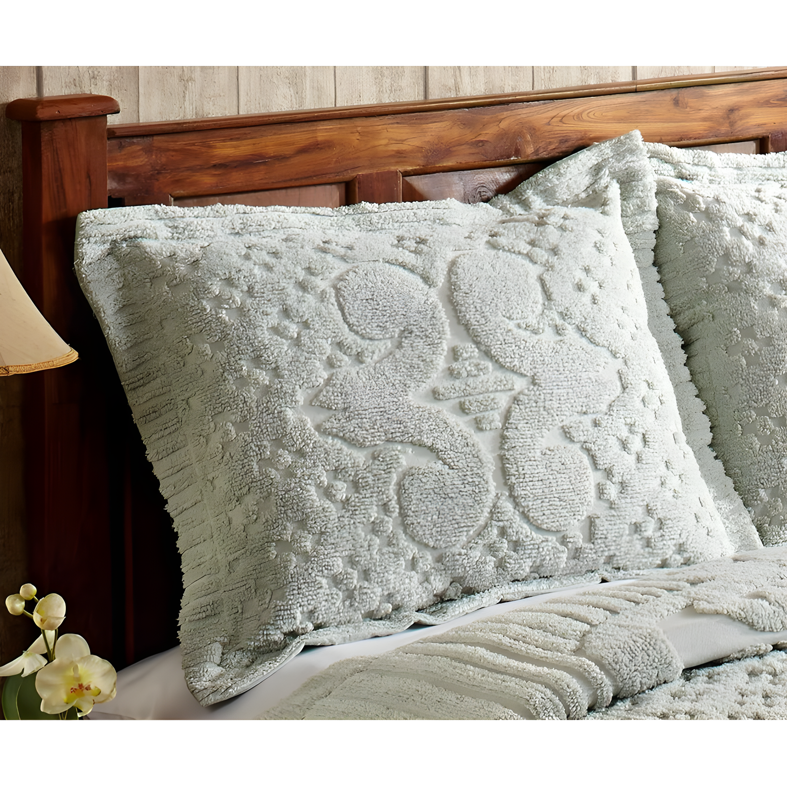 Ashton 100% Cotton Floral Medallion Tufted  Pillow Shams