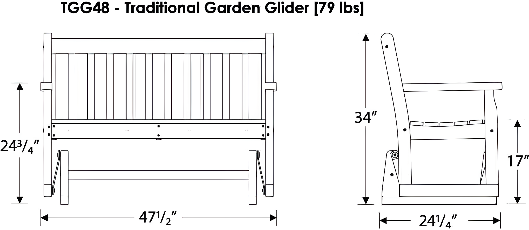 Traditional Garden 48" Glider