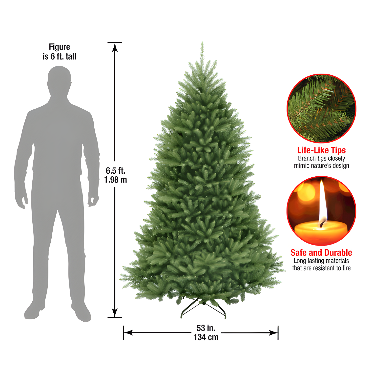 National Tree Company 6.5' Dunhill Fir Hinged Artificial Christmas Tree