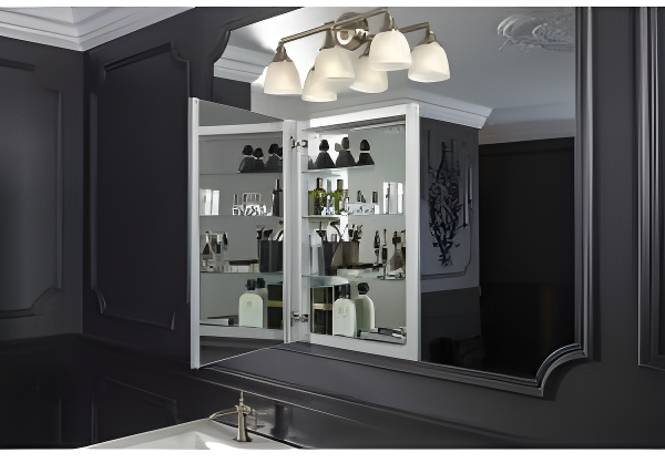 Verdera® Recessed or Surface Mount Frameless Medicine Cabinet with 3 Adjustable Shelves