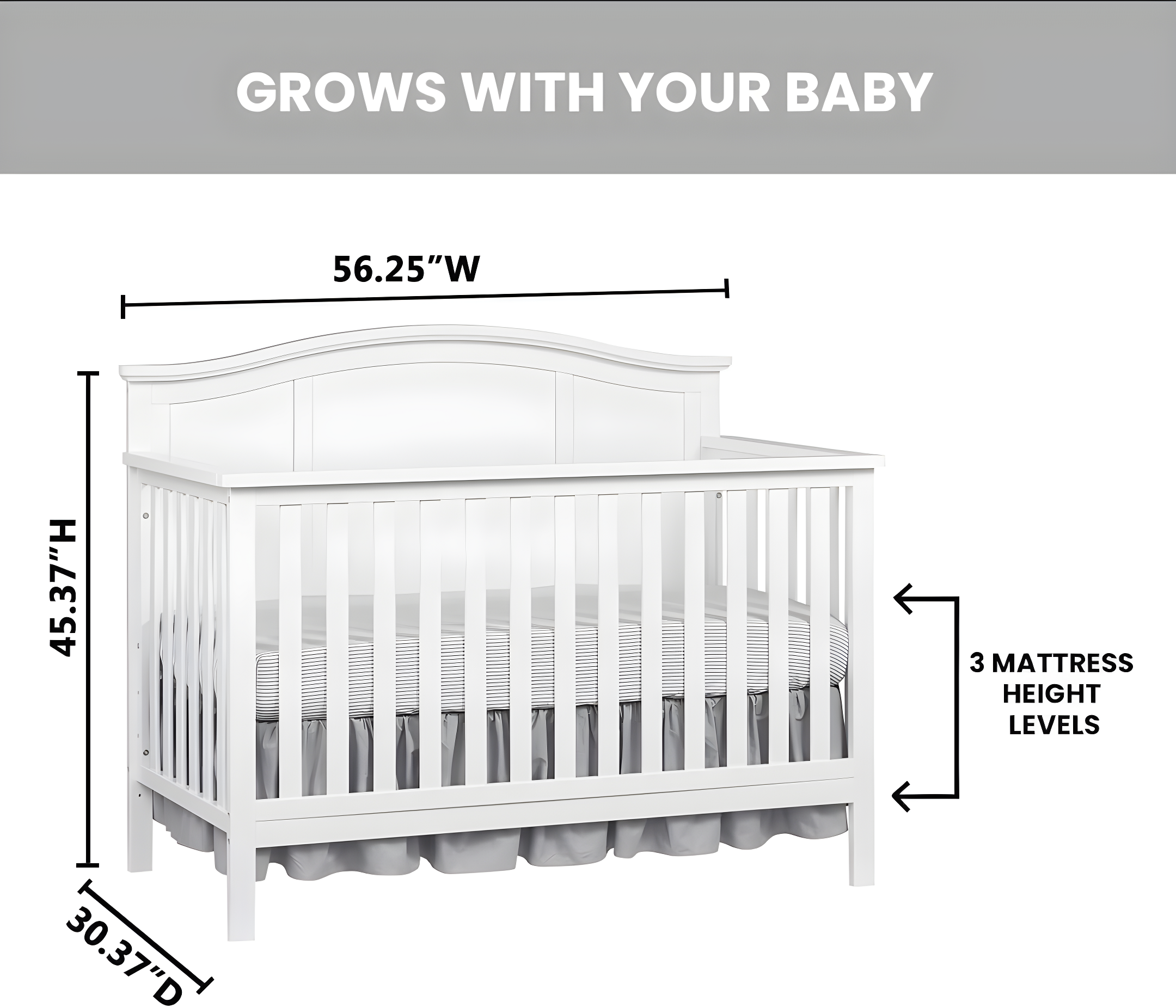 Emerson 4 In 1 Convertible Crib