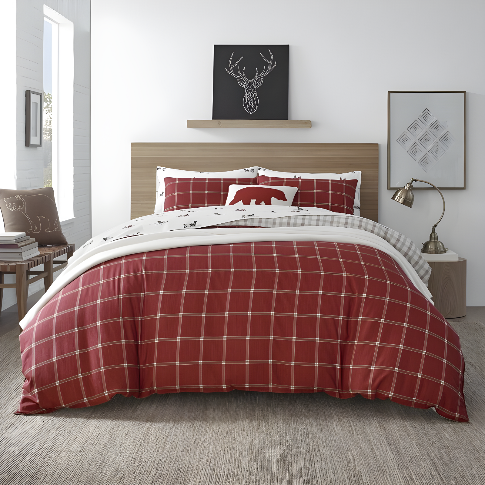 Madison Park Ridge 6 Piece Printed Herringbone Quilt Set with Throw Pillows