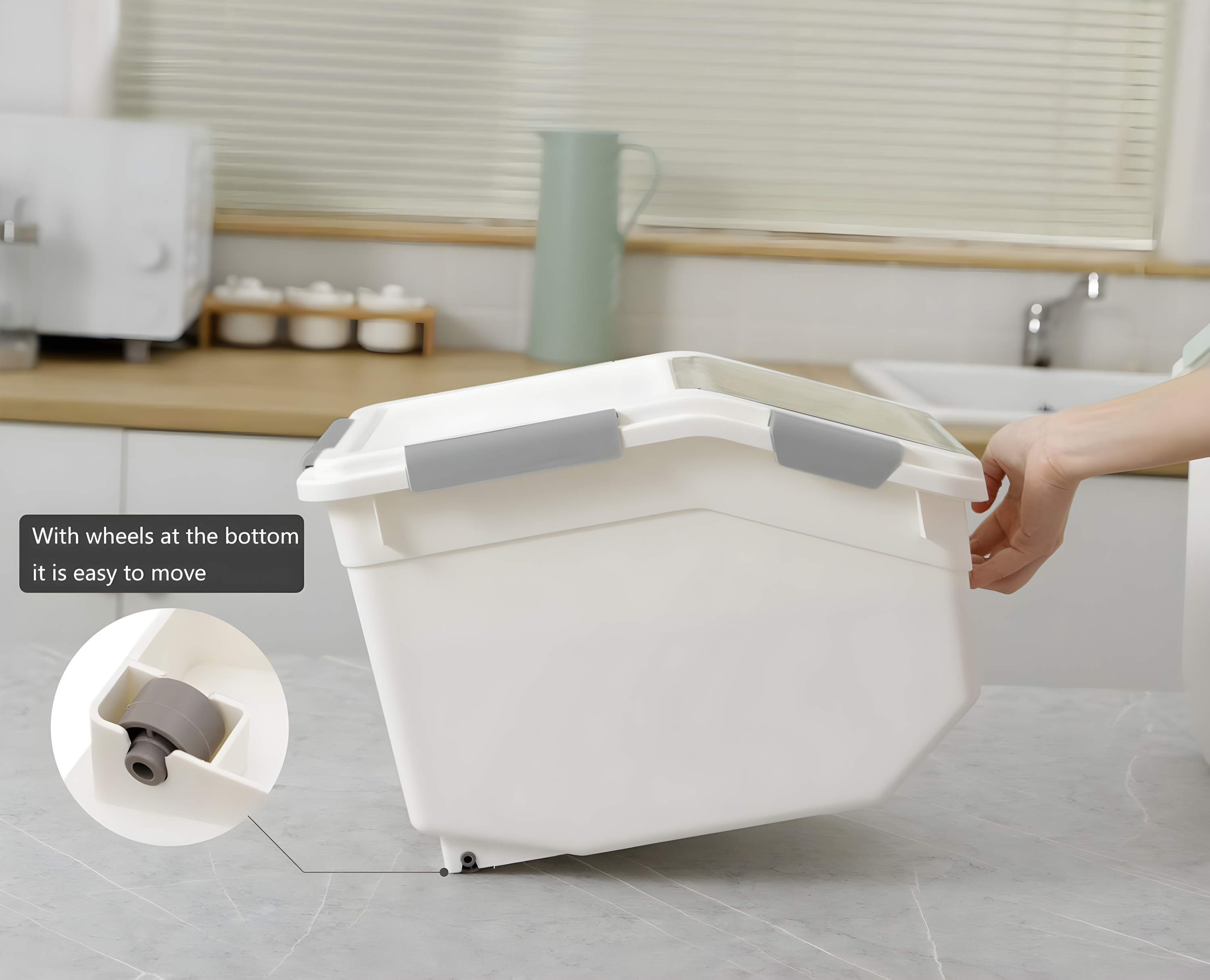 2 Pack Dog Food Storage Container With Scoop,Large Airtight Pet Dog Food Bin,Container For Dog Treats Rice,Dog Cat Dry Food Bin,Baking Supplies,Flour,Rice,Kitchen Pantry Cereal(10 LB)