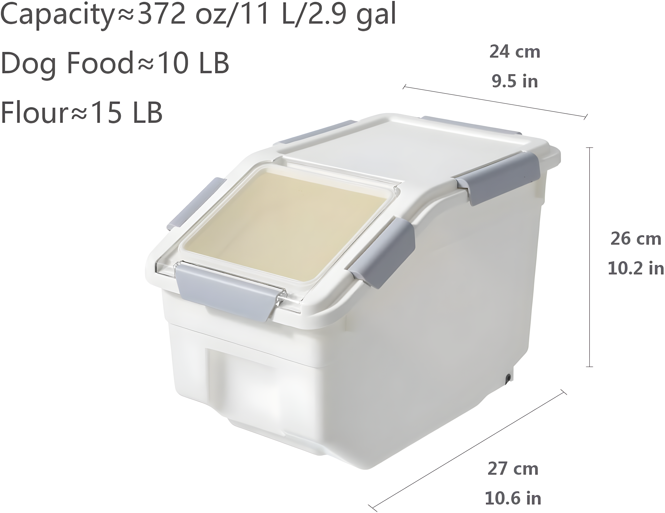 2 Pack Dog Food Storage Container With Scoop,Large Airtight Pet Dog Food Bin,Container For Dog Treats Rice,Dog Cat Dry Food Bin,Baking Supplies,Flour,Rice,Kitchen Pantry Cereal(10 LB)