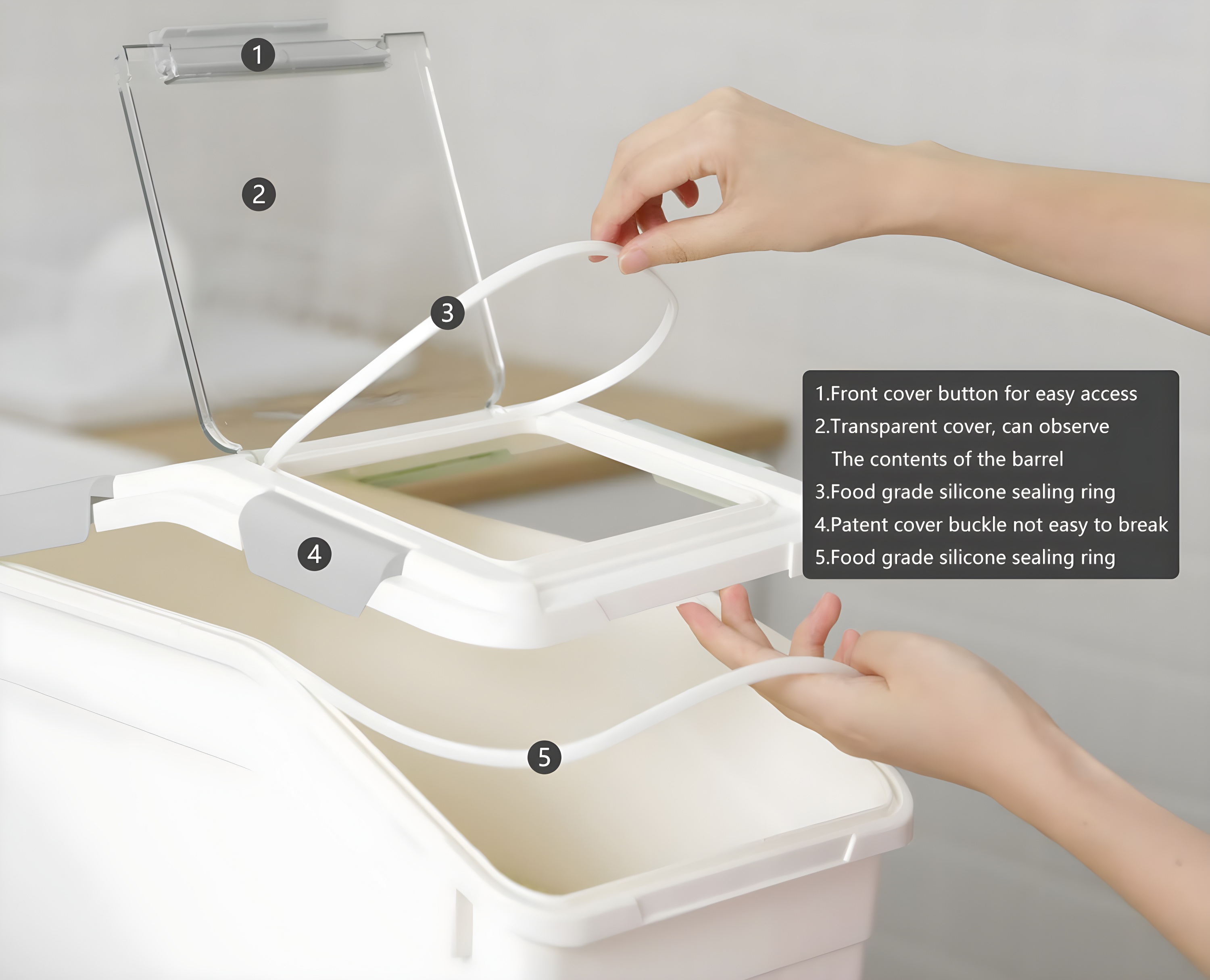 2 Pack Dog Food Storage Container With Scoop,Large Airtight Pet Dog Food Bin,Container For Dog Treats Rice,Dog Cat Dry Food Bin,Baking Supplies,Flour,Rice,Kitchen Pantry Cereal(10 LB)