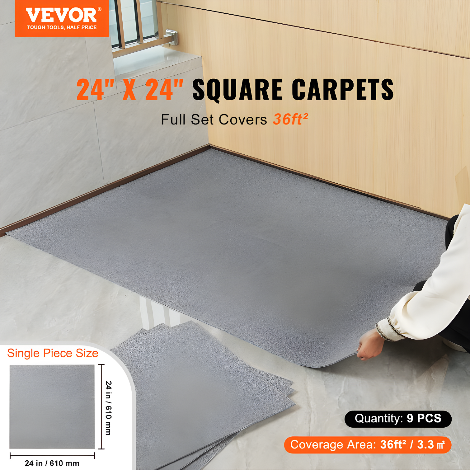 24'' W x 24'' L Level Cut And Loop Polyester Carpet Tile
