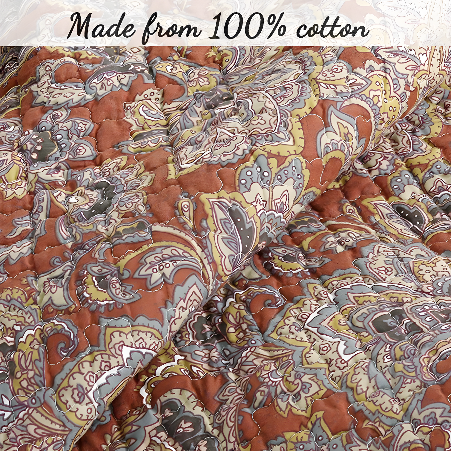 Traditional Cotton Paisley Quilt Set