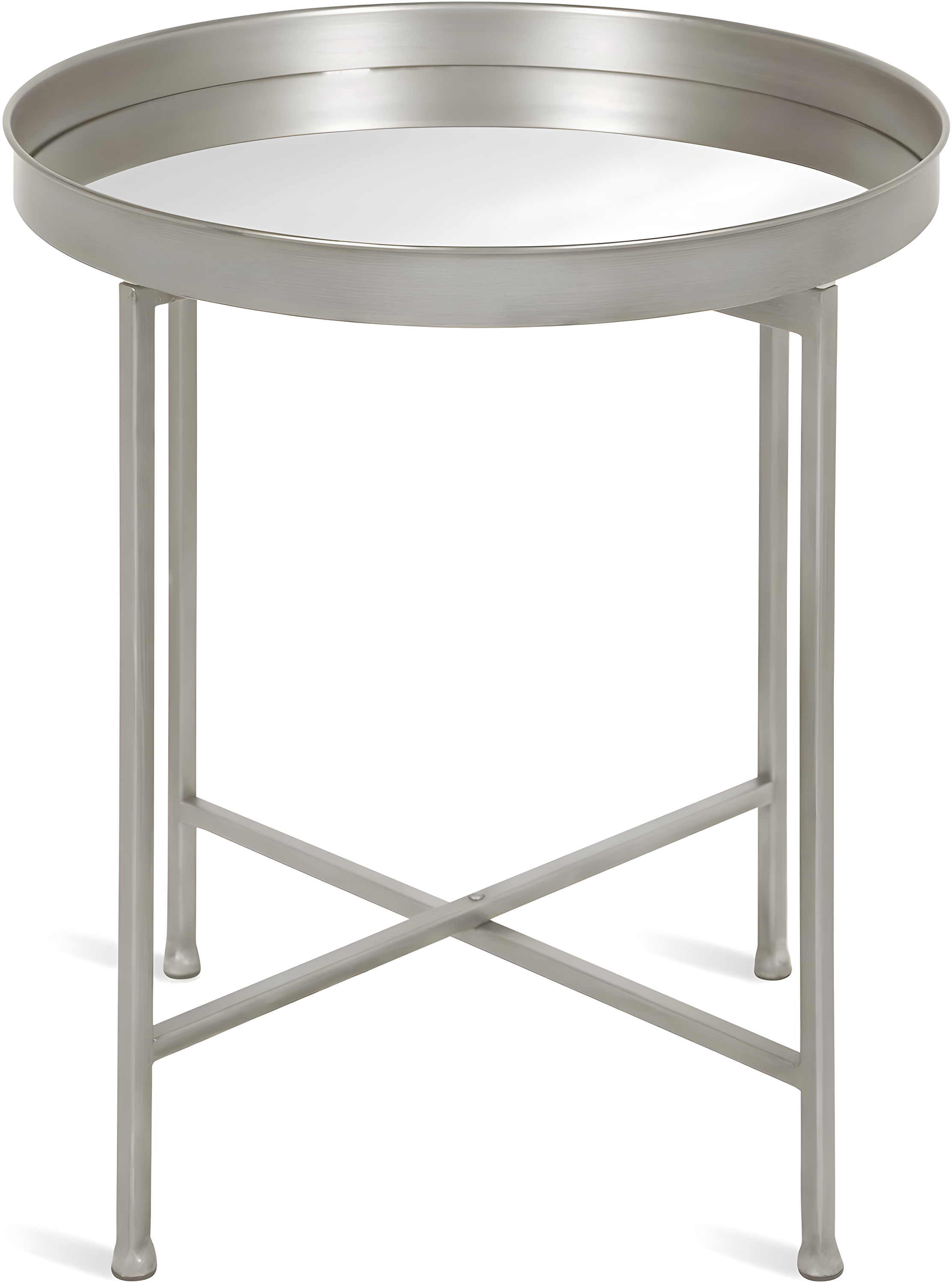 Kate and Laurel Celia Round Metal Side Table, 18.25x18.25x22, Silver