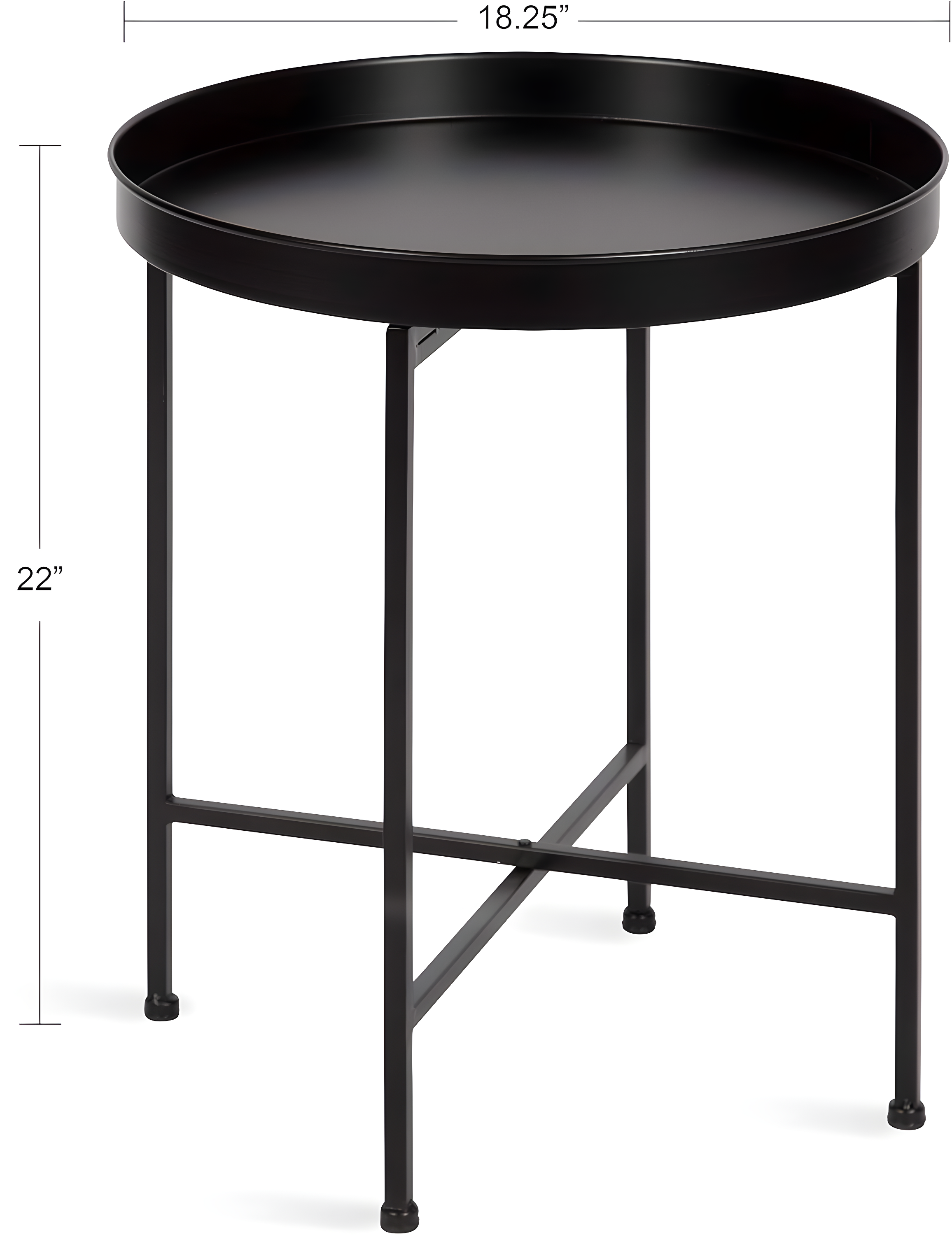 Kate and Laurel Celia Round Metal Side Table, 18.25x18.25x22, Silver