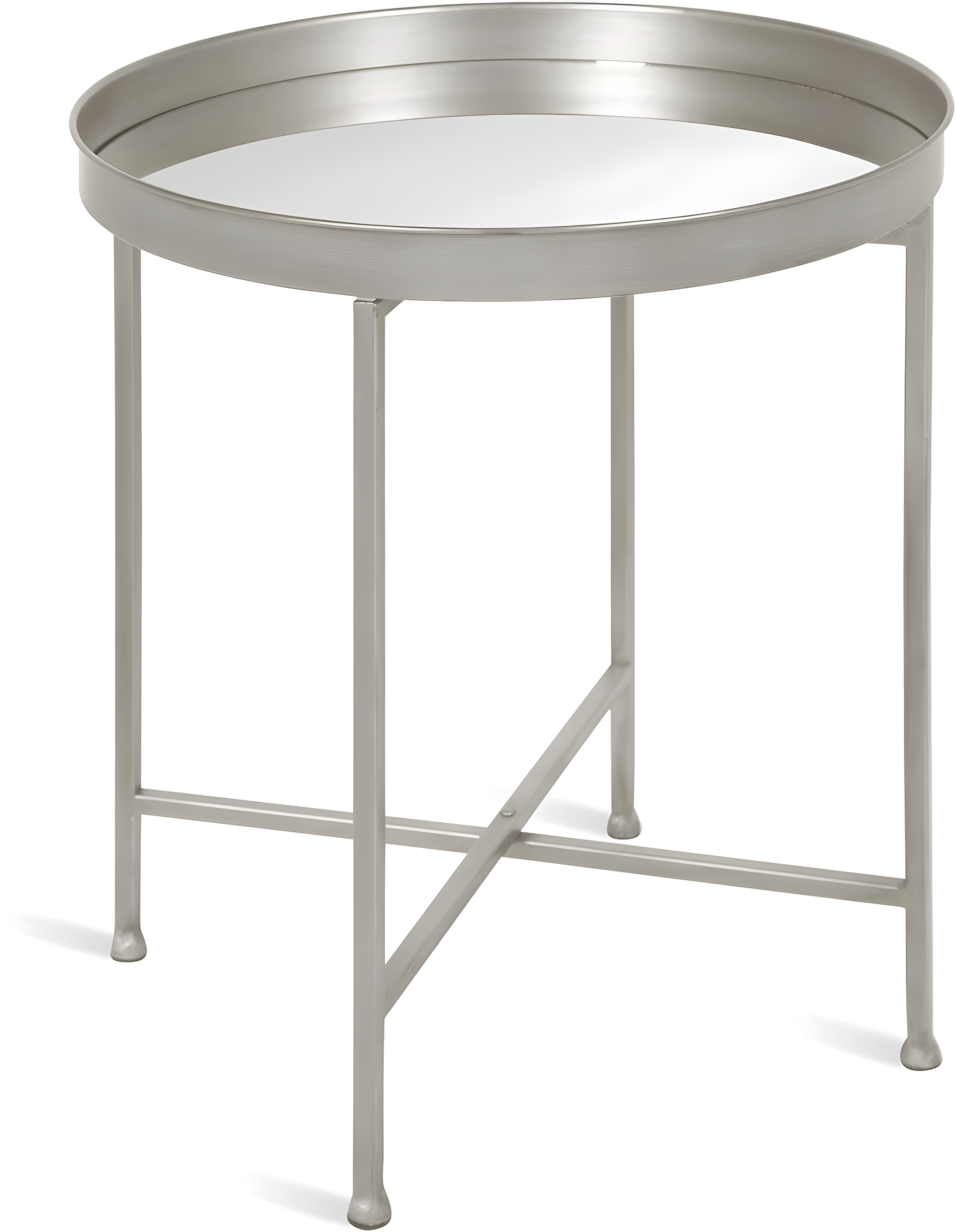 Kate and Laurel Celia Round Metal Side Table, 18.25x18.25x22, Silver