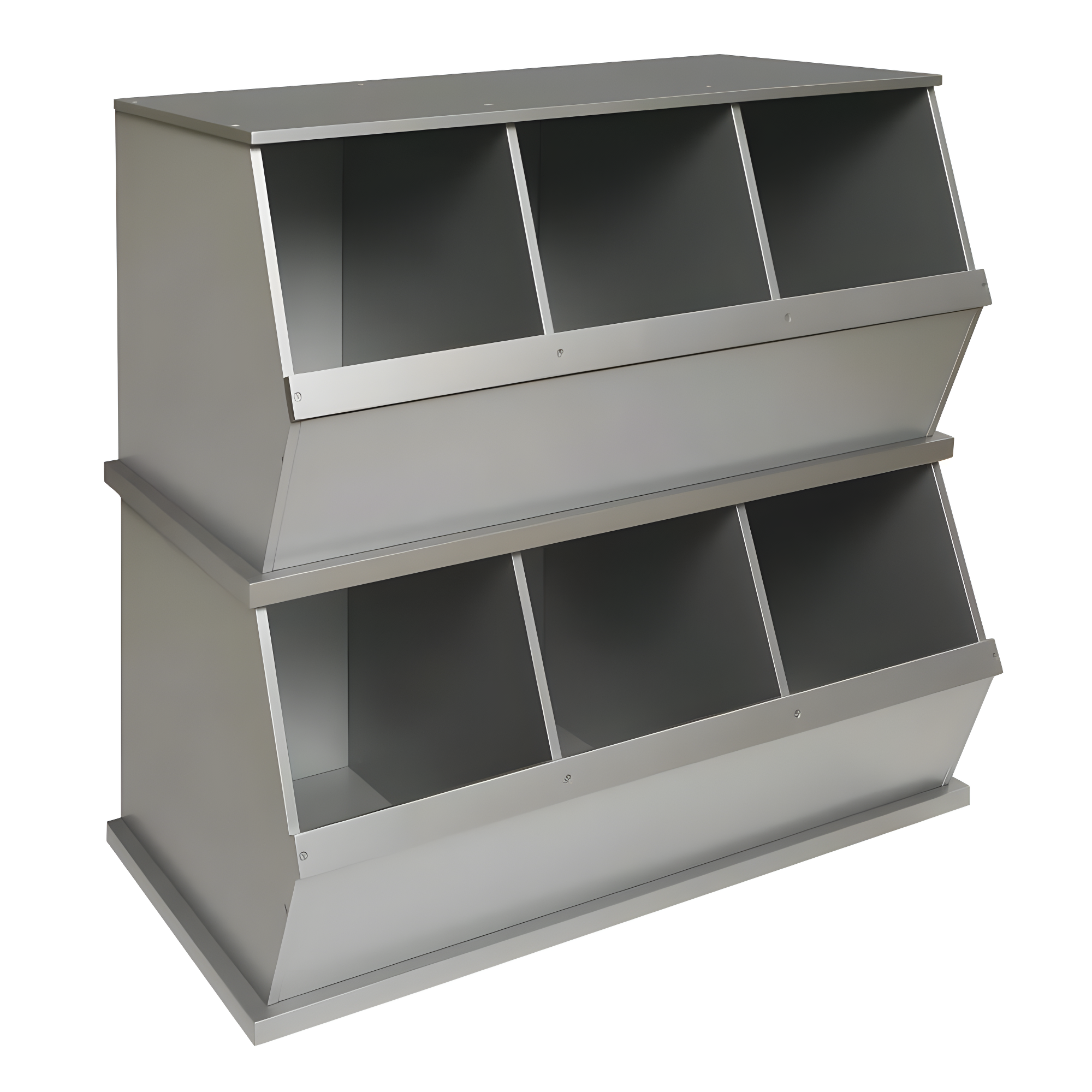 Badger Basket Three Bin Stackable Storage Cubby - Silver