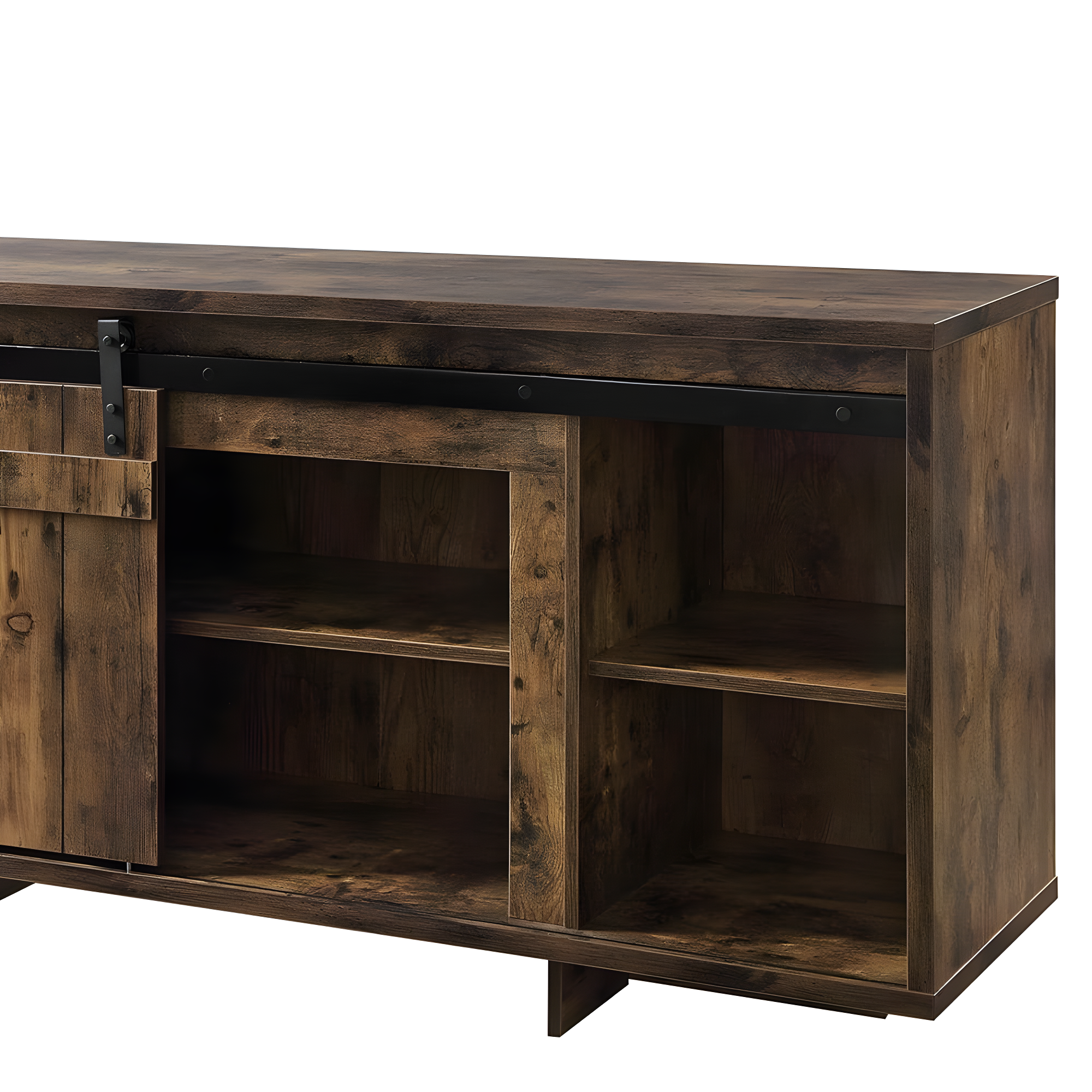 Acme Furniture 60" Bellarosa TV Stand for TVs up to 60" Rustic Oak: Wood Frame, Fixed Shelves, Assembly Required