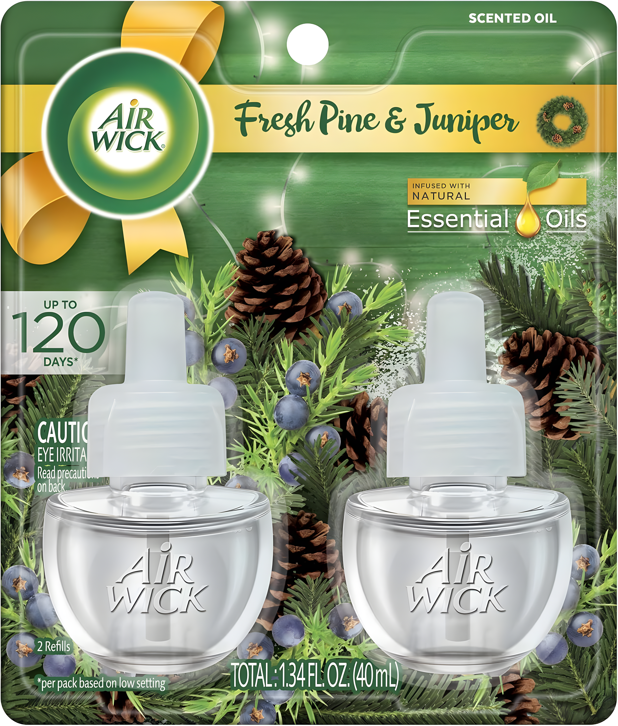 Air Wick Plug in Scented Oil Refill, 2 Count, Fresh Pine