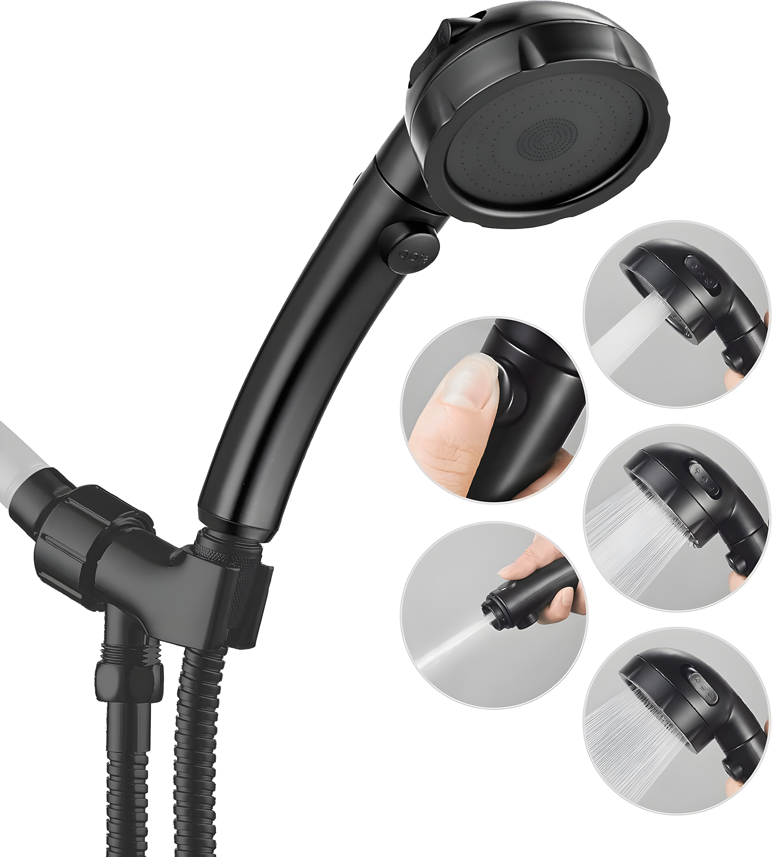 High Pressure Handheld Shower Head with ON/OFF Pause Switch, 3 Spray Modes Shower Head