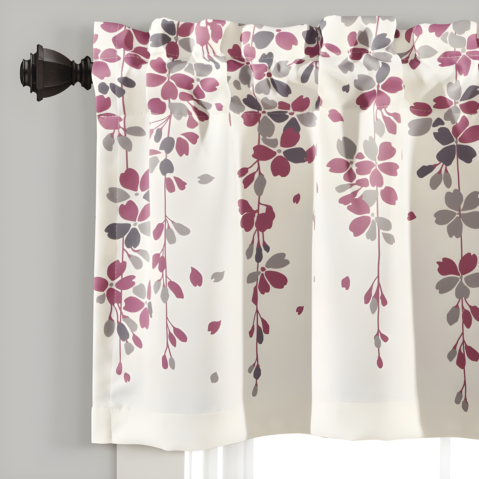 Floral Tailored 52'' W Window Valance