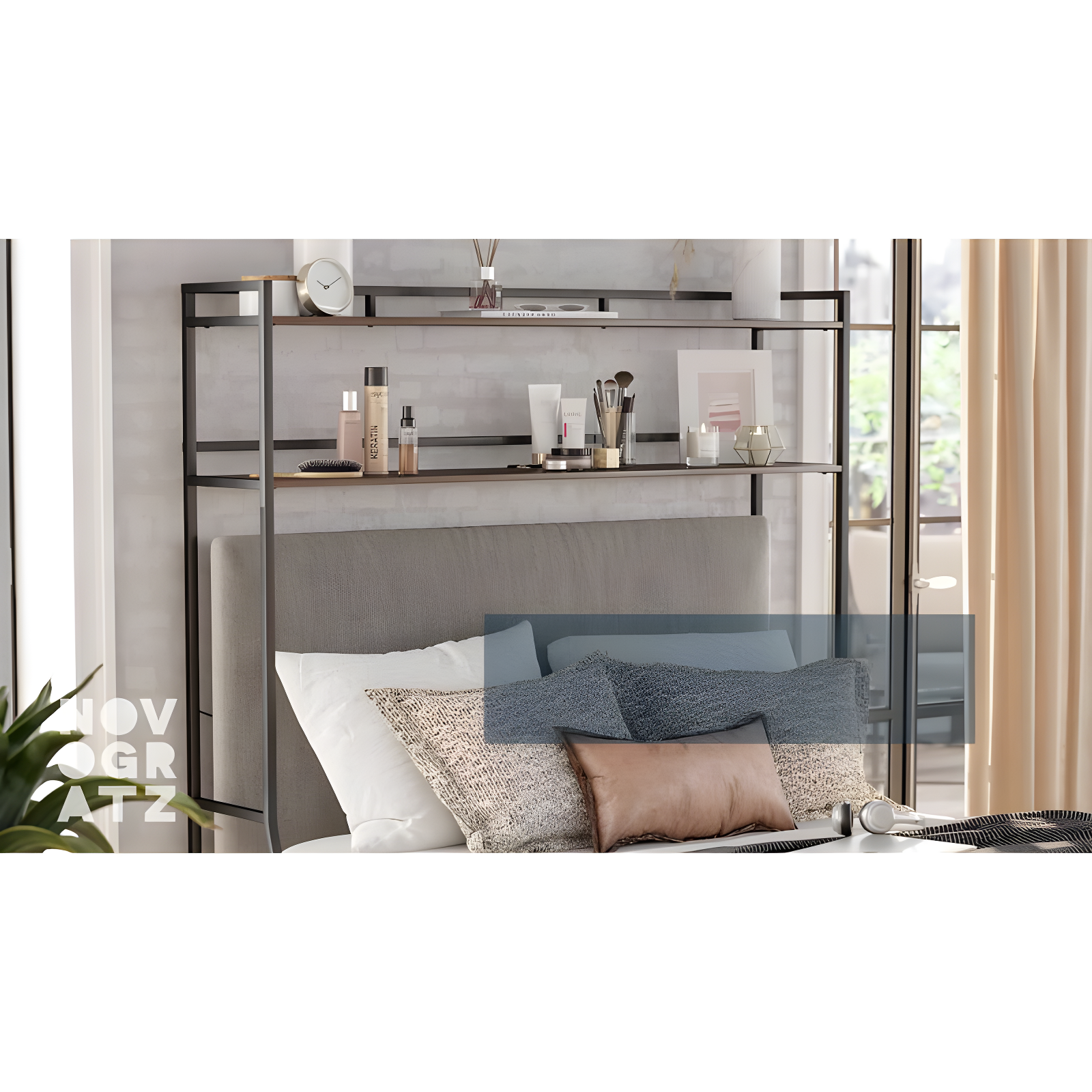 Novogratz Beverly Over-The-Bed Storage Shelves for Twin & XL Twin Beds