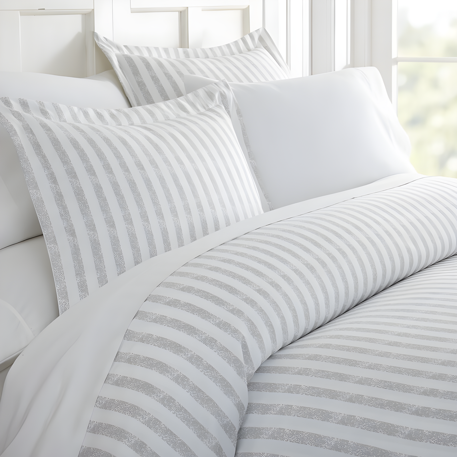Becky Cameron 3 Piece Rugged Stripe Pattern Duvet Cover Set