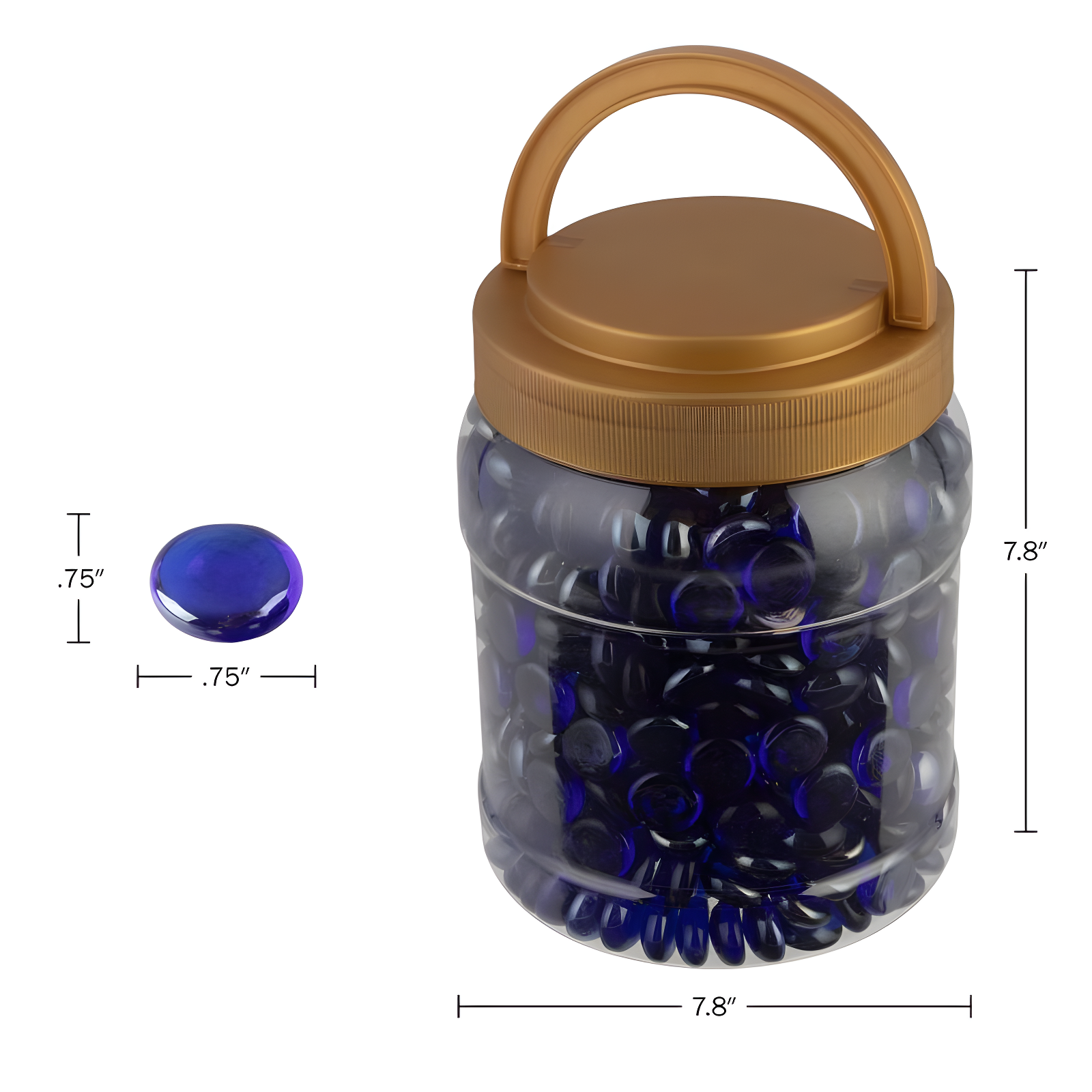 Home-Complete 10.47 lbs .75" Marbles Fire Glass Blue