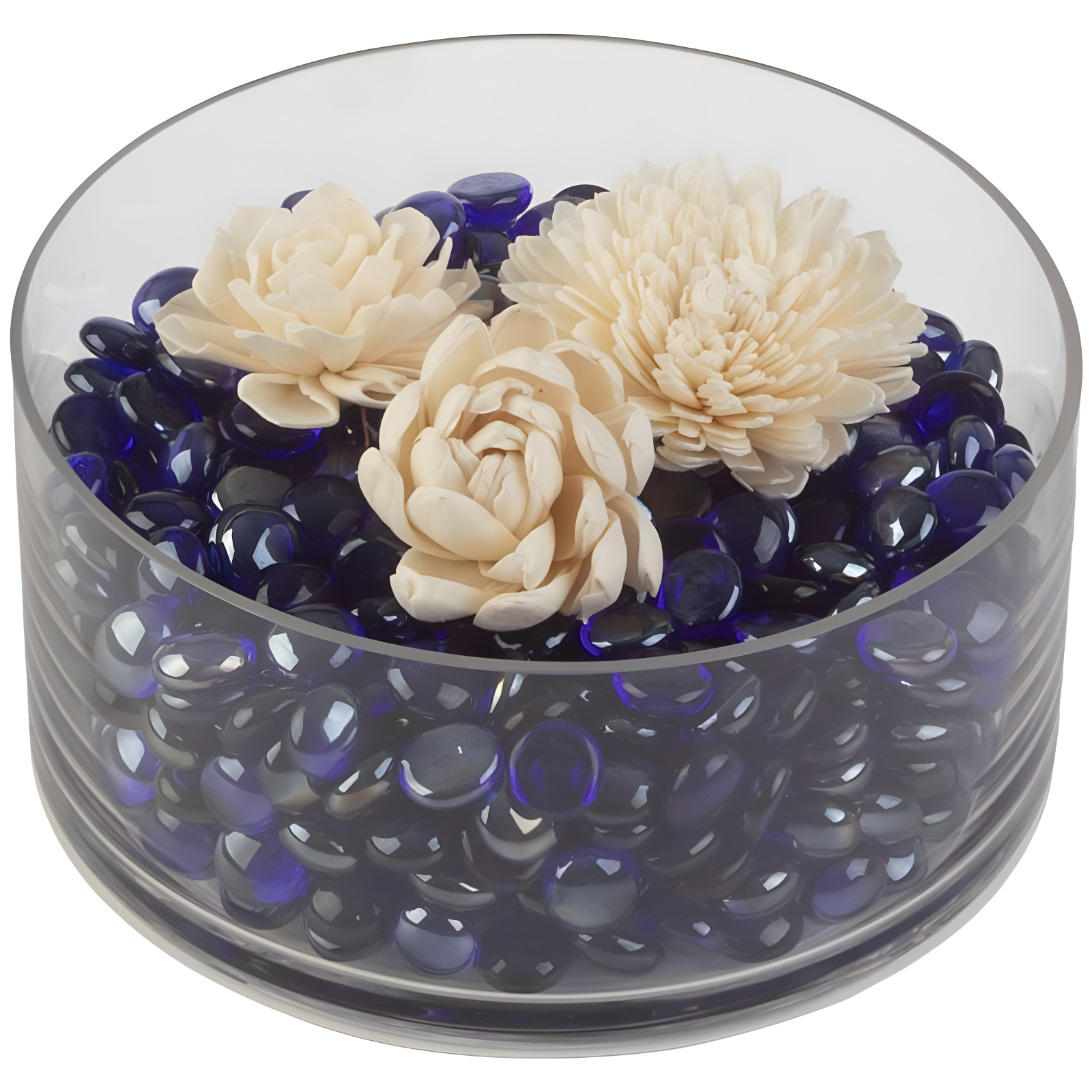 Home-Complete 10.47 lbs .75" Marbles Fire Glass Blue