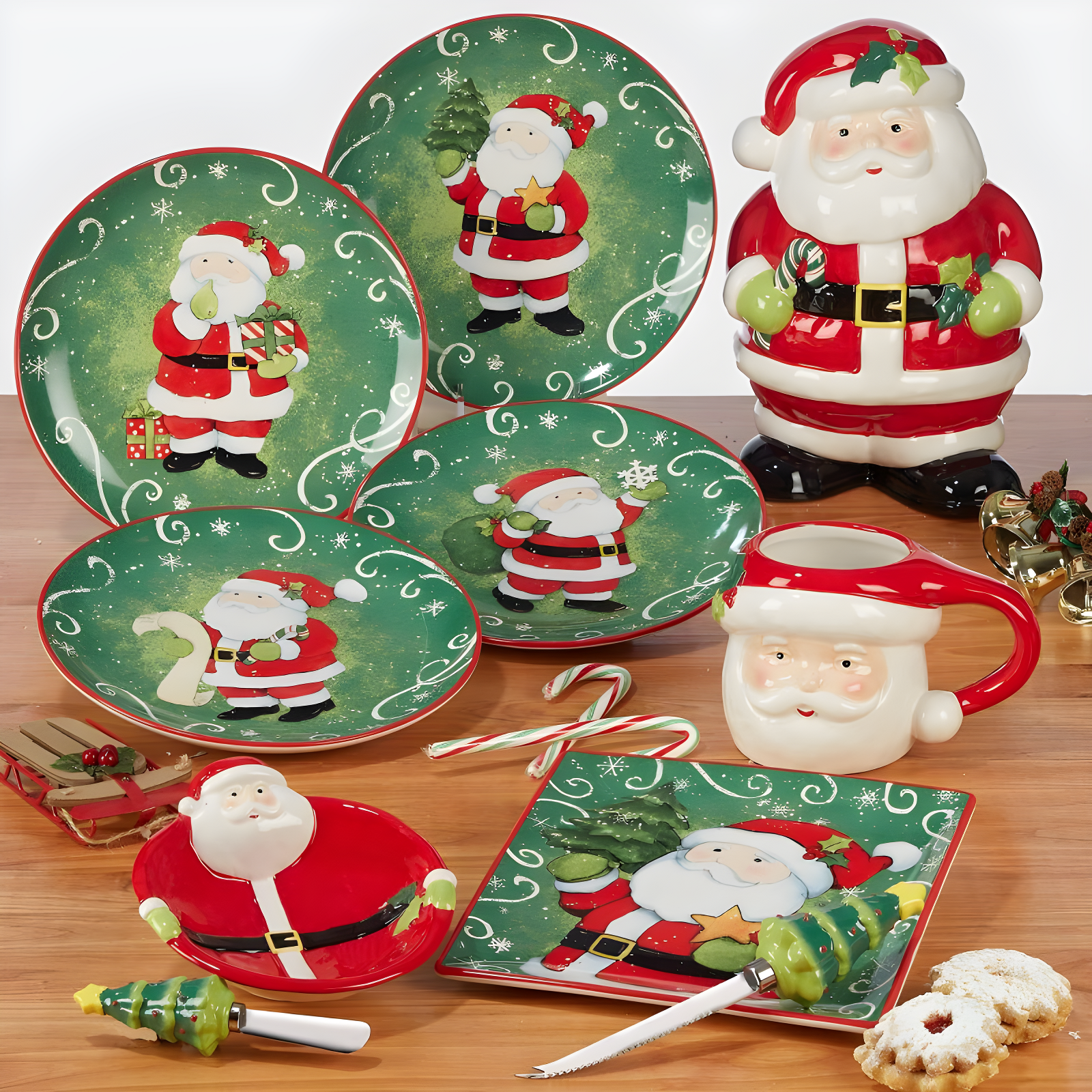 Certified International Certified International 4 Piece Holiday Magic Santa 3-D Mug Set