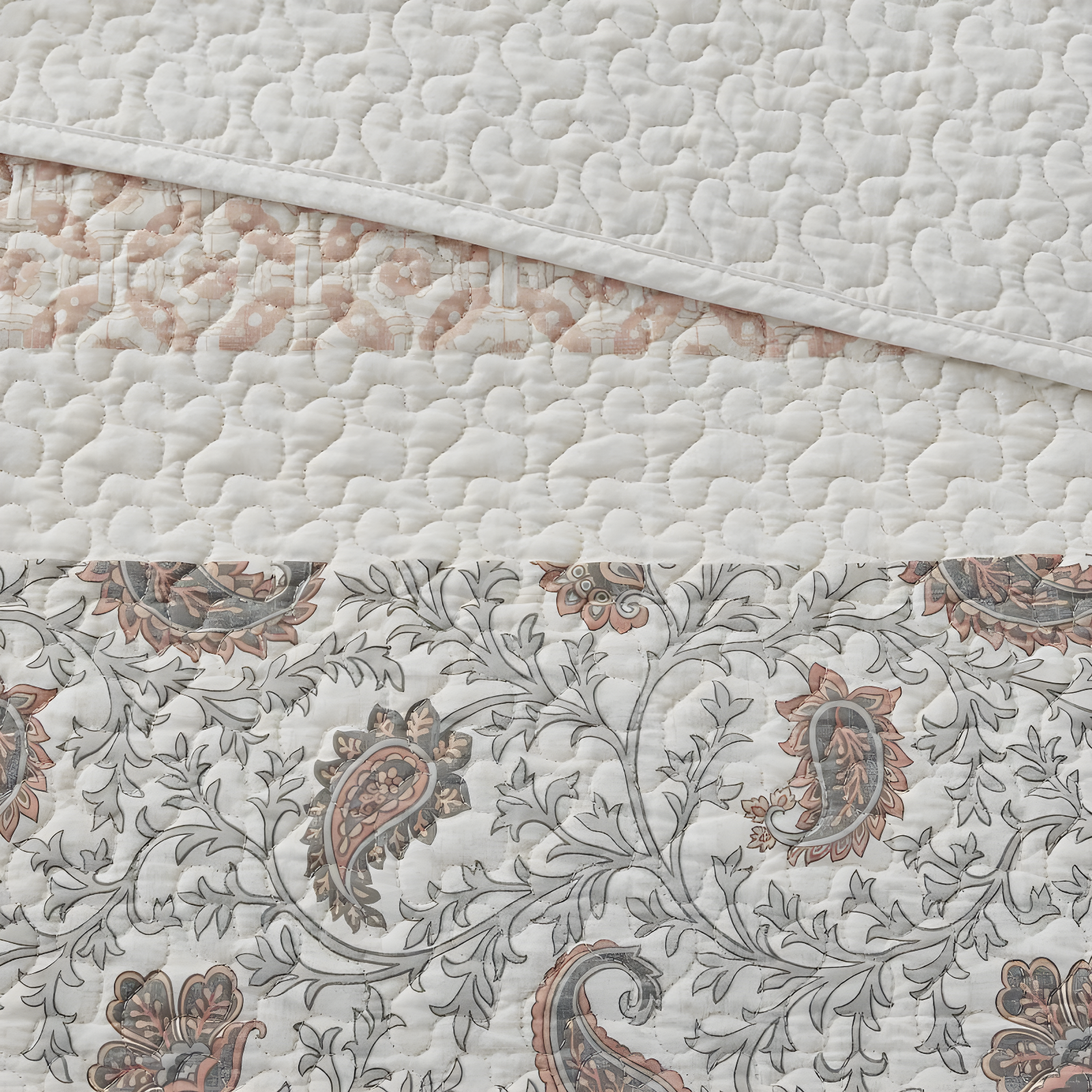 Madison Park Dawn 6 Piece Cotton Percale Quilt Set with Throw Pillows