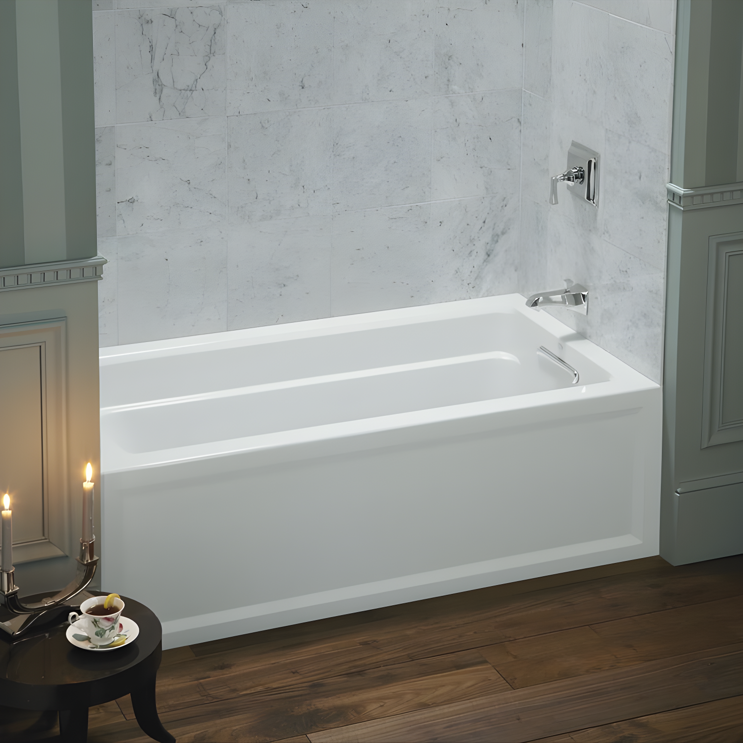 Archer® 60" x 32" Acrylic Alcove Soaking Bathtub with Comfort Depth