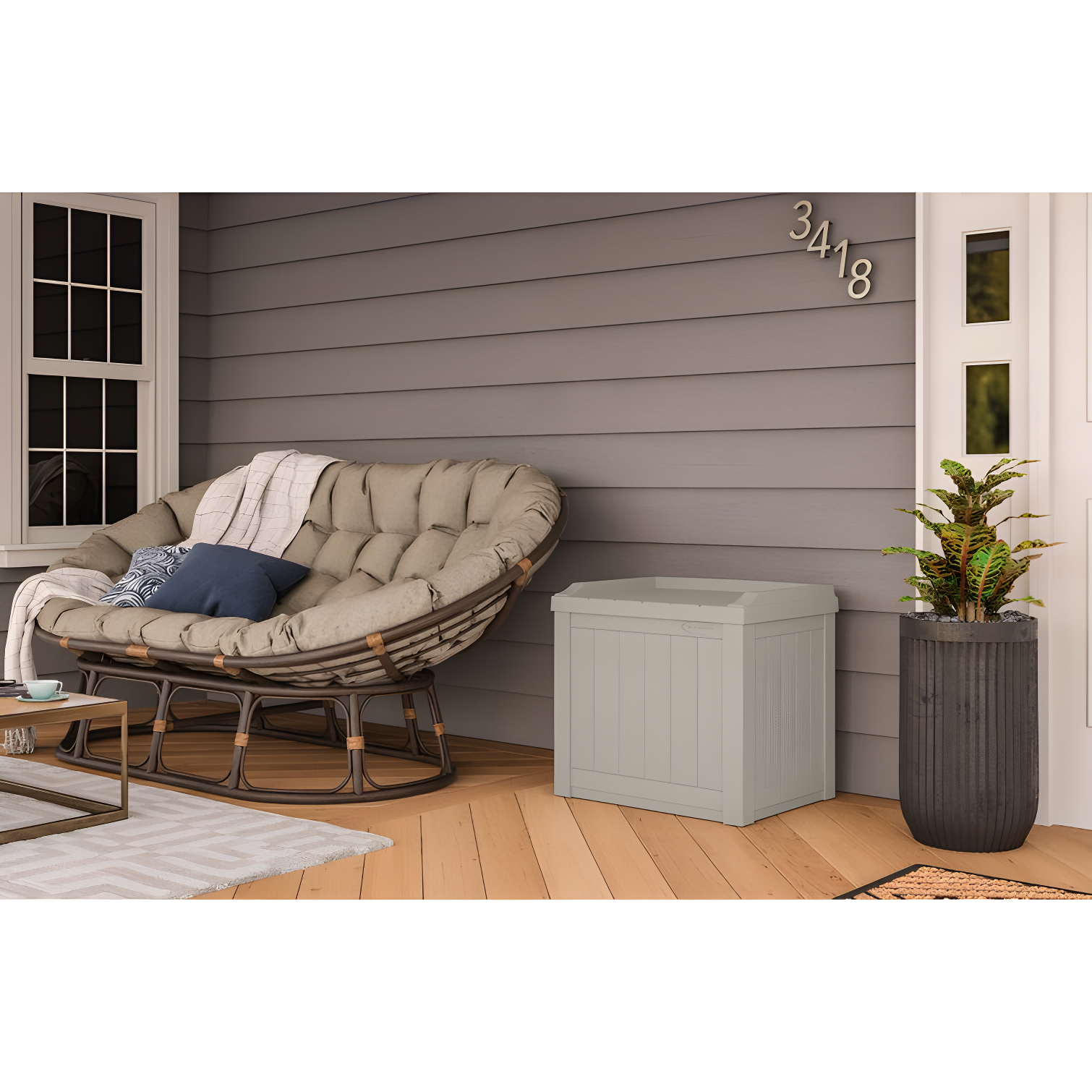 Suncast Suncast 22 Gallon Water Resistant Deck Box with Storage Seat