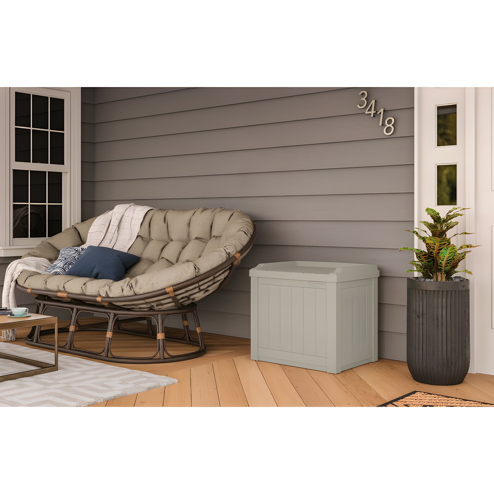 Suncast Suncast 22 Gallon Water Resistant Deck Box with Storage Seat