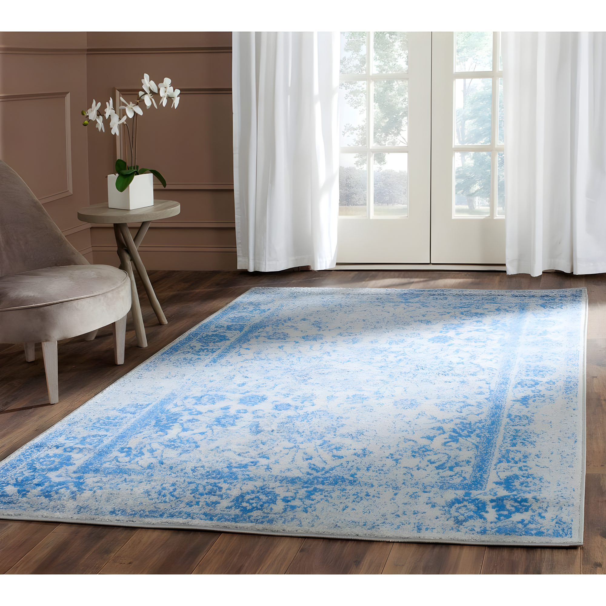 Adirondack ADR109 Machine Made Indoor Area Rug - Grey/Blue - 4'x6' - Safavieh