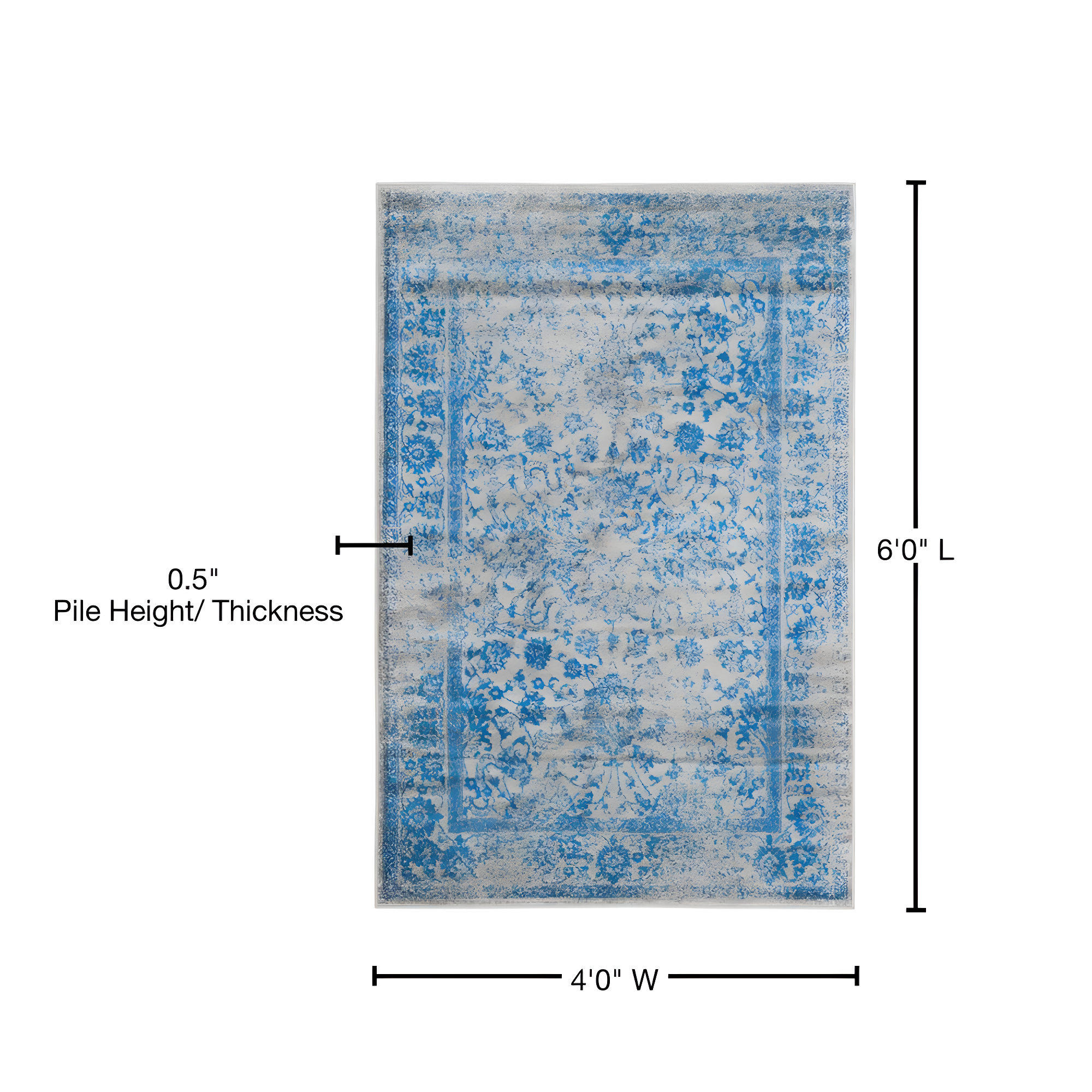 Adirondack ADR109 Machine Made Indoor Area Rug - Grey/Blue - 4'x6' - Safavieh