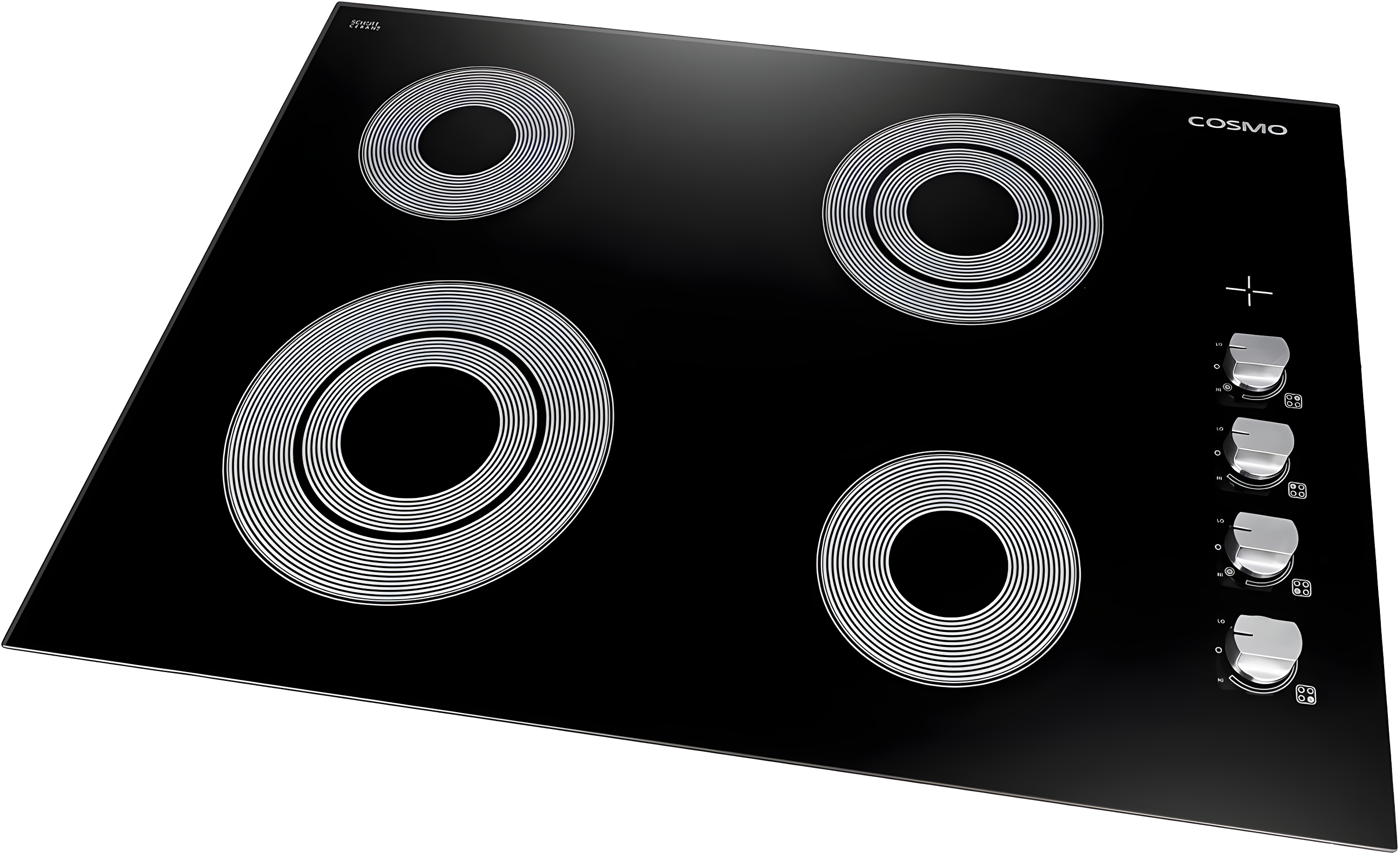 Cosmo 30 in. Electric Ceramic Glass Cooktop with 4 Burners, Dual Zone Elements, Hot Surface Indicator Light and Control Knobs