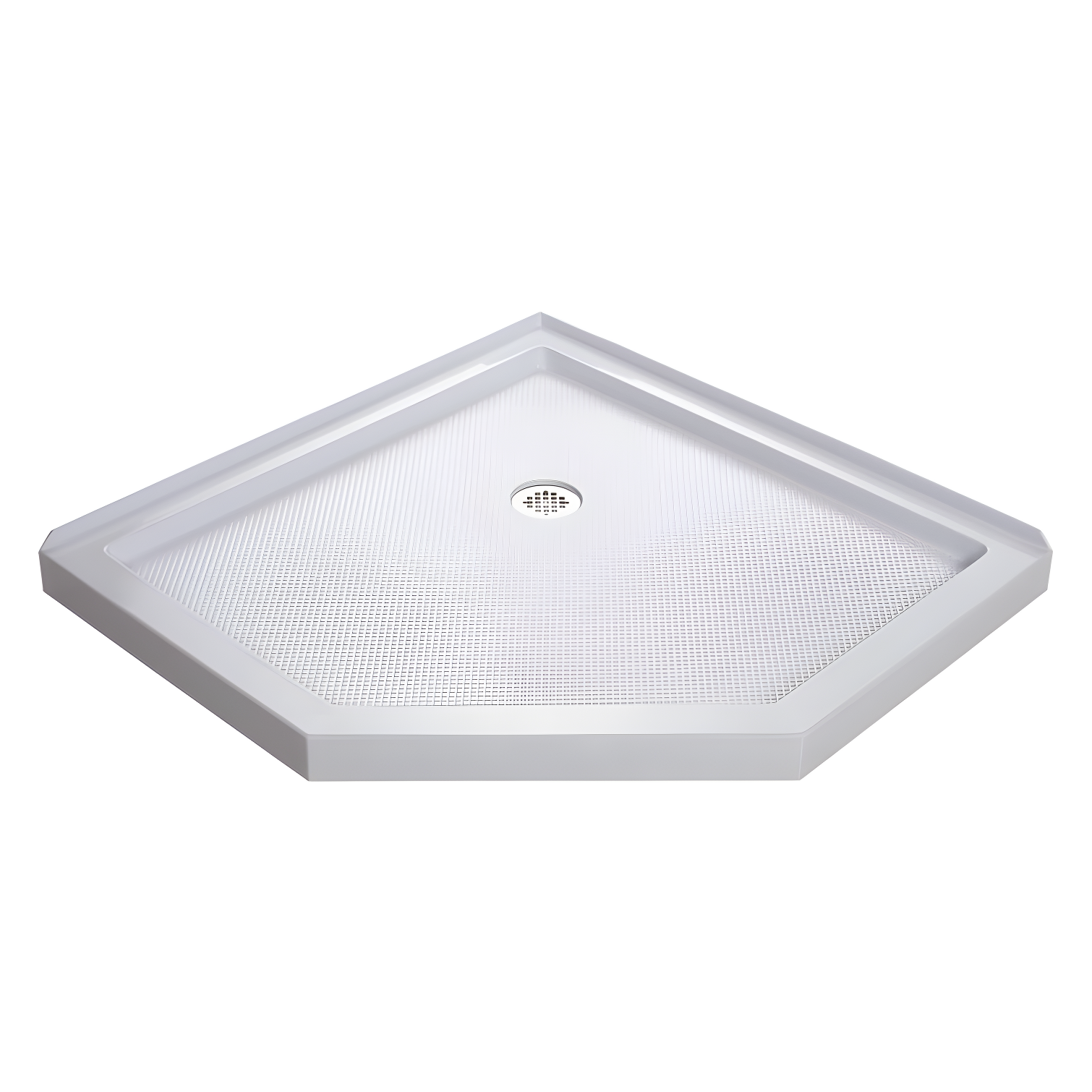 Prism 40" W x 40" D x 74.75" H Frameless Neo-Angle Reversible Shower Kit with Towel Bar and Base Included