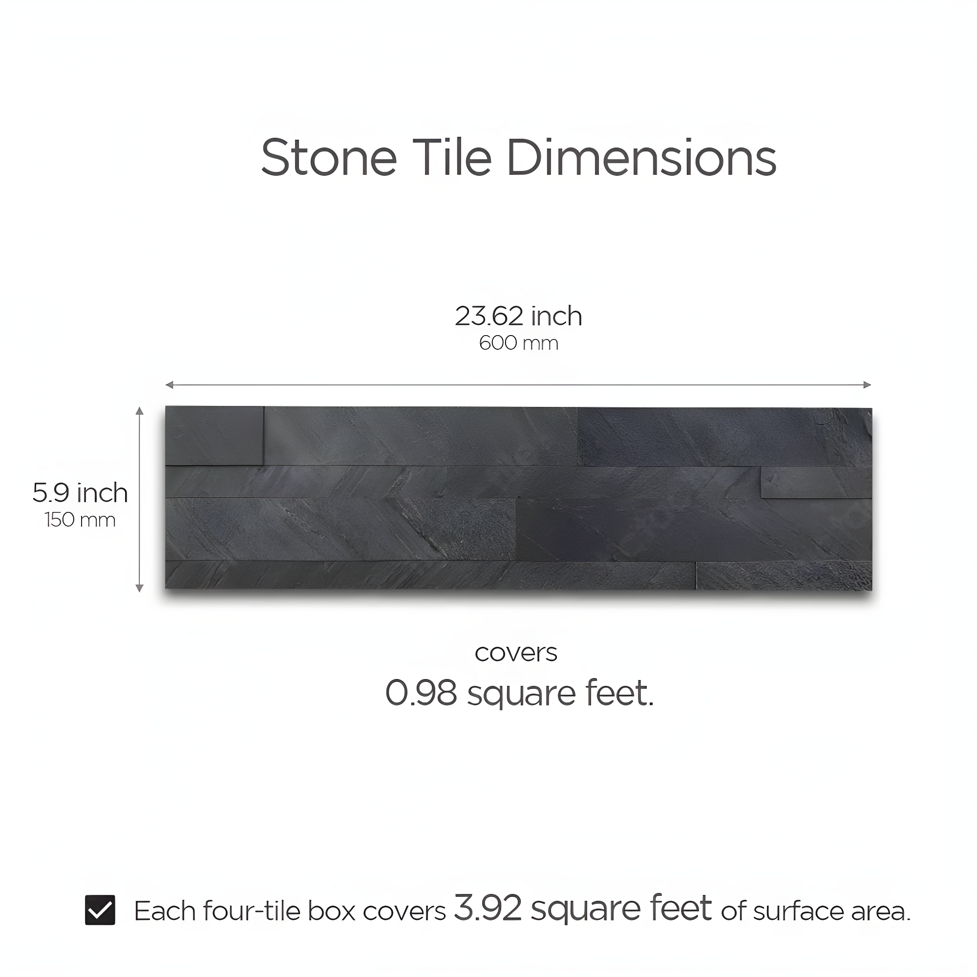 6'' W x 24'' L Natural Stone Peel and Stick Mosaic Tile